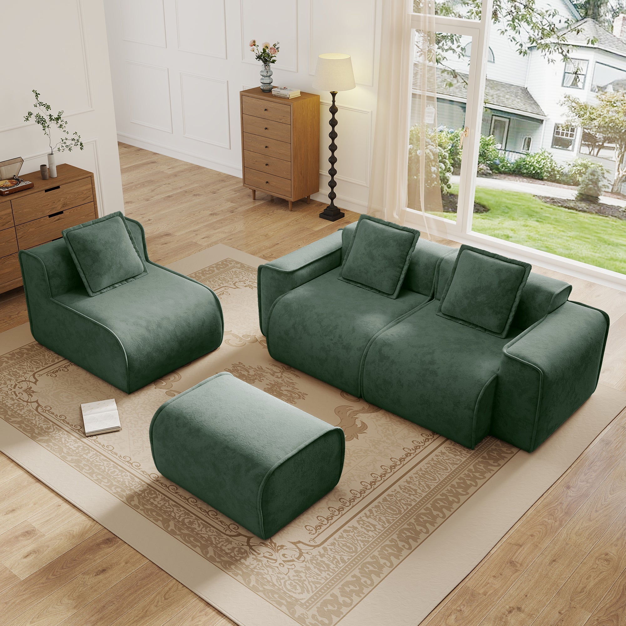 Seneca 3-Seat Boneless Couch in Olive #OttOnly_1 #Color_Olive