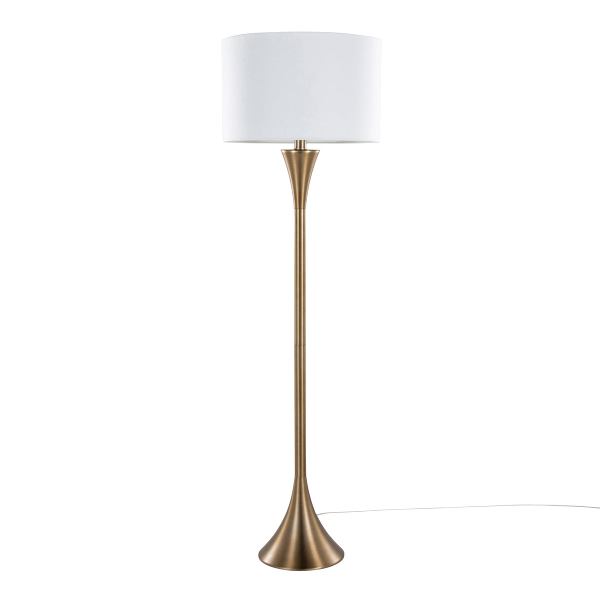 Bronze Floor Lamp, 66 in, Linen