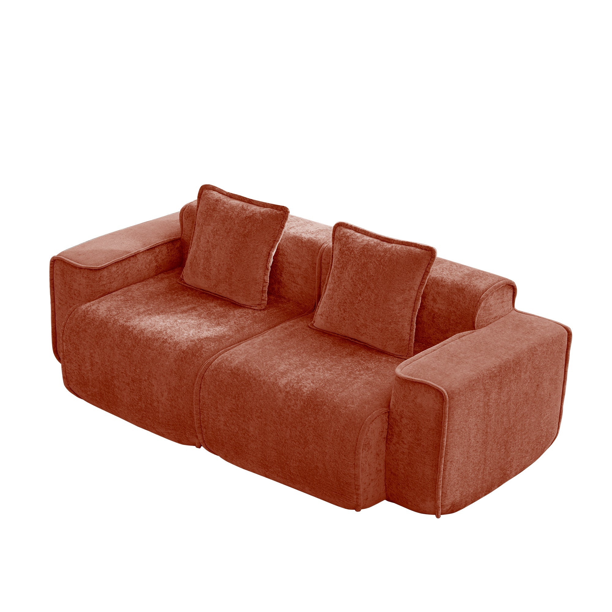 Seneca 2-Seat Boneless Couch in Terracotta #OttOnly_0 #Color_Terracotta