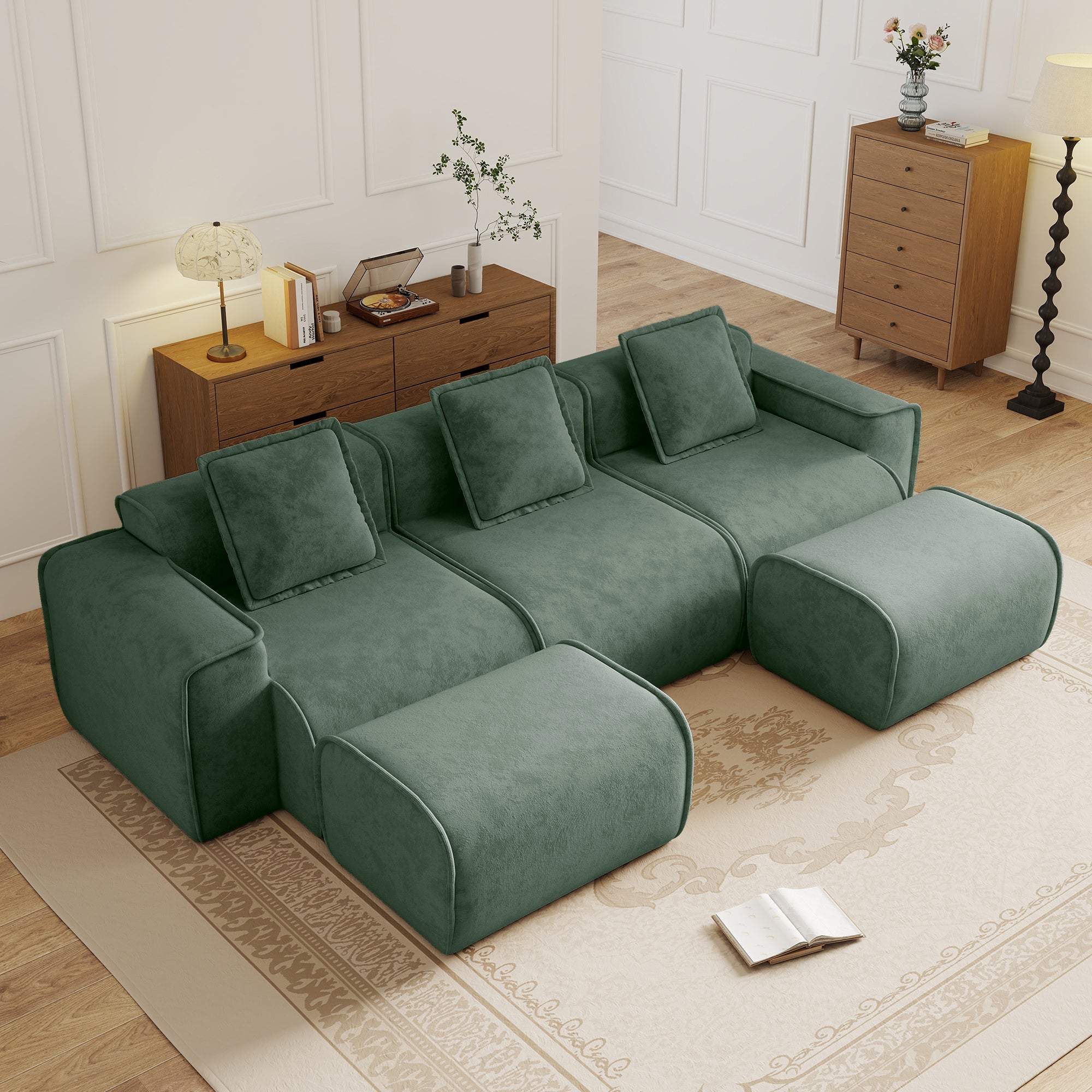 Seneca 3-Seat Boneless Couch in Olive #OttOnly_2 #Color_Olive