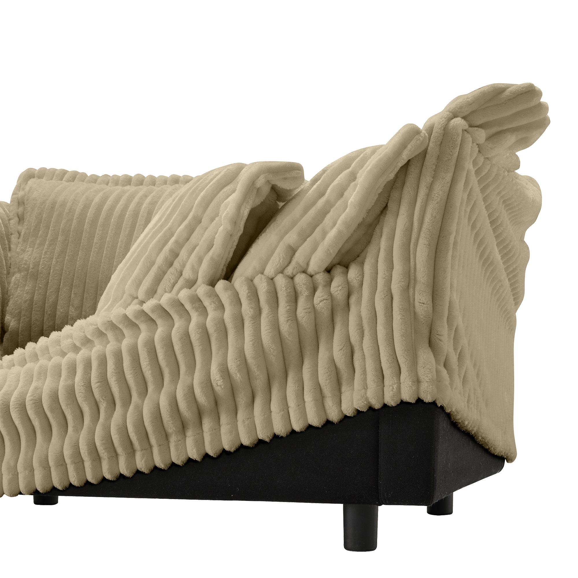 Fluffy 2-Seat Modular Sofa in Corduroy Camel #OttOnly_2 #Fabric_Corduroy Camel