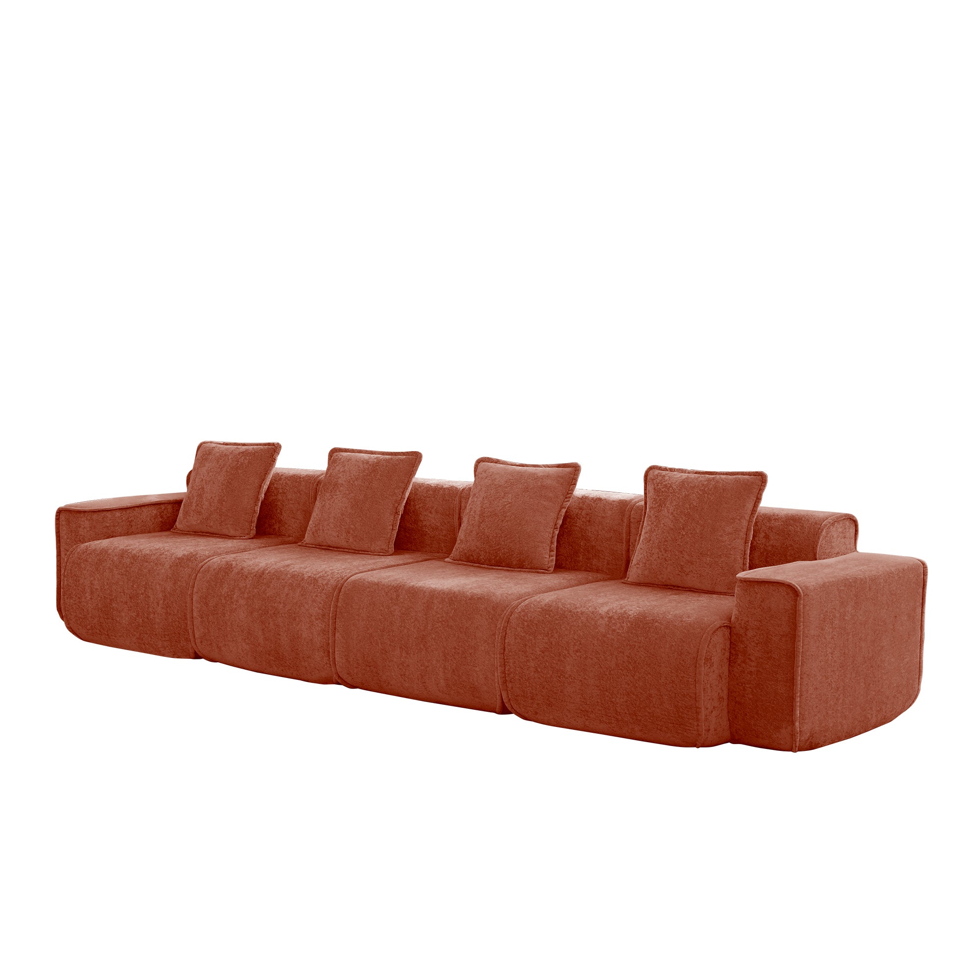 Seneca 4-Seat Boneless Couch in Terracotta #OttOnly_0 #Color_Terracotta