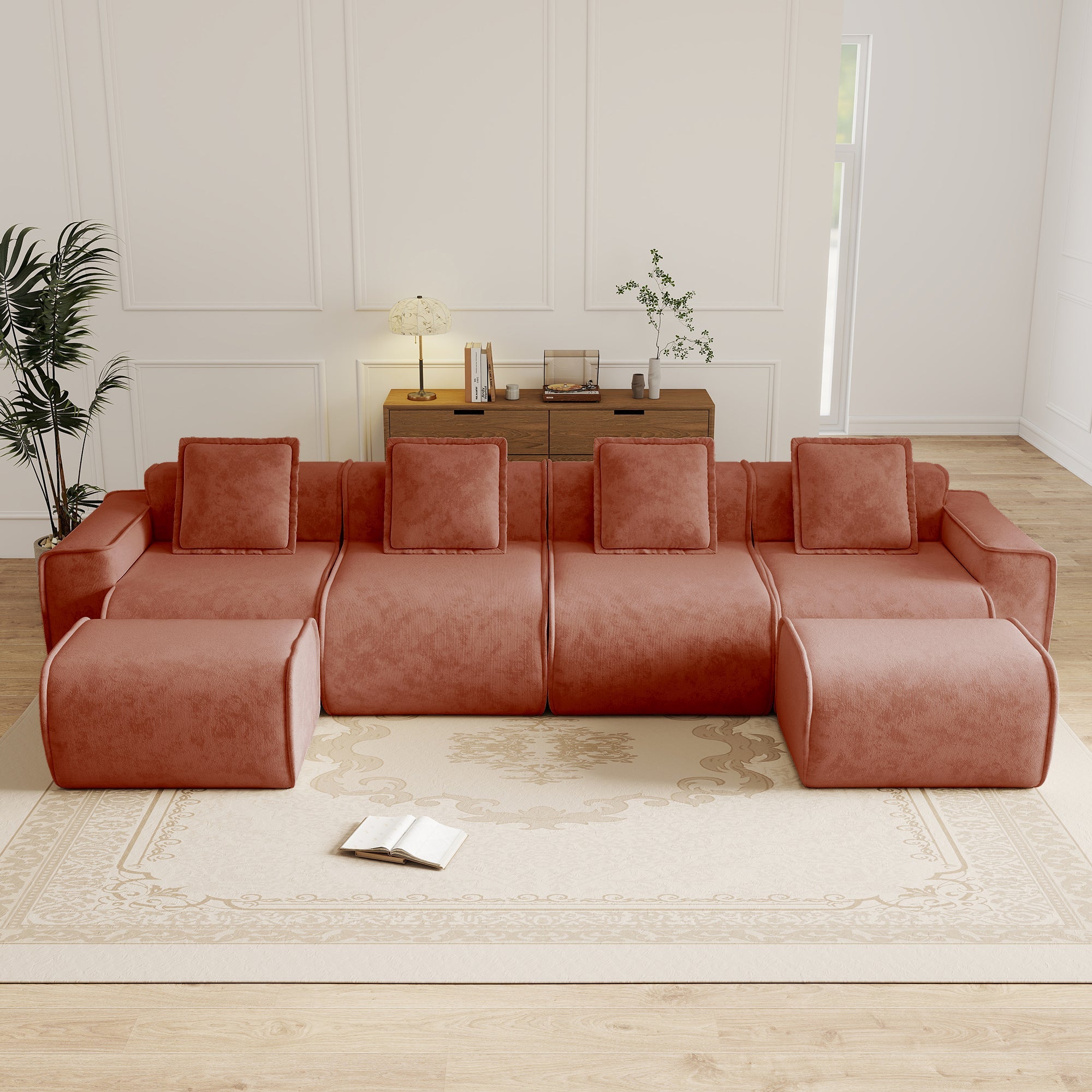 Seneca 4-Seat Boneless Couch in Terracotta #OttOnly_2 #Color_Terracotta