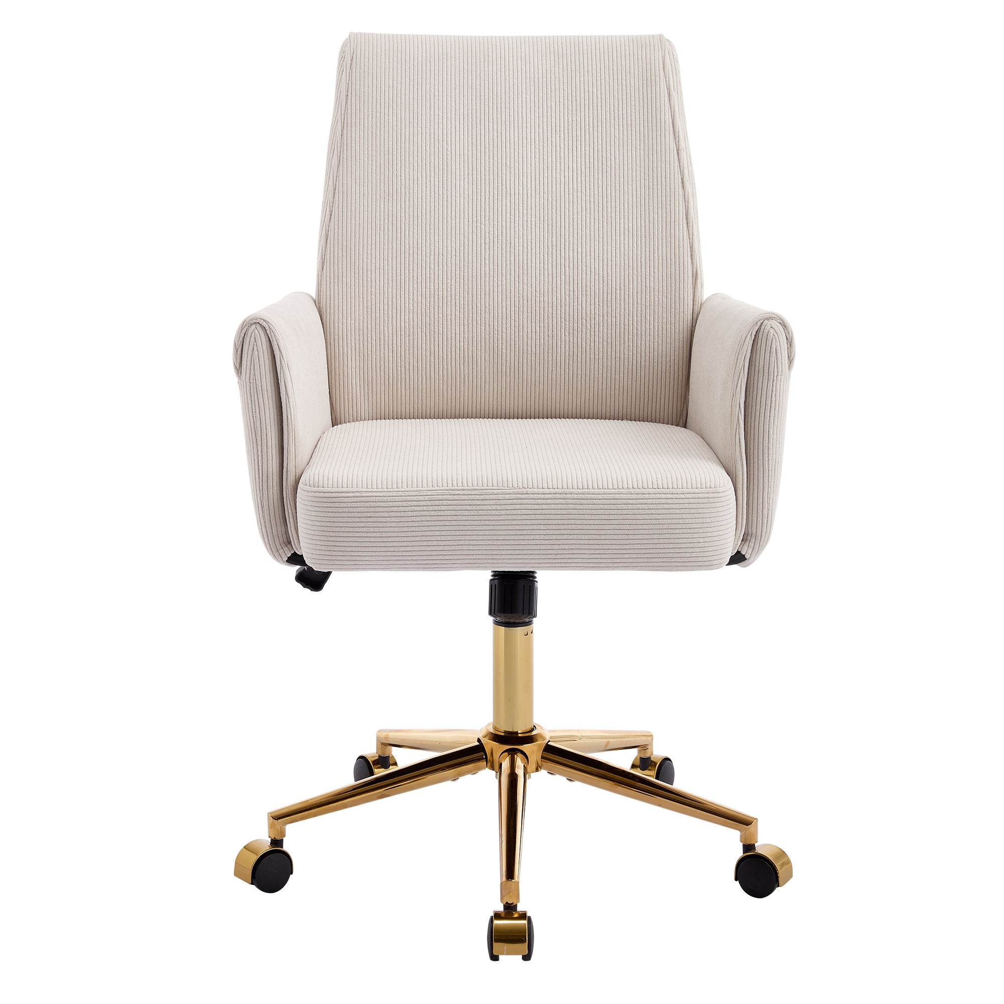 White Fabric Office Chair, Lumbar Support