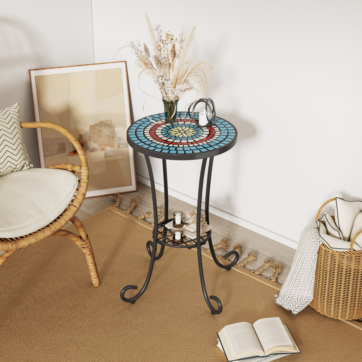 Black Metal Outdoor Side Table