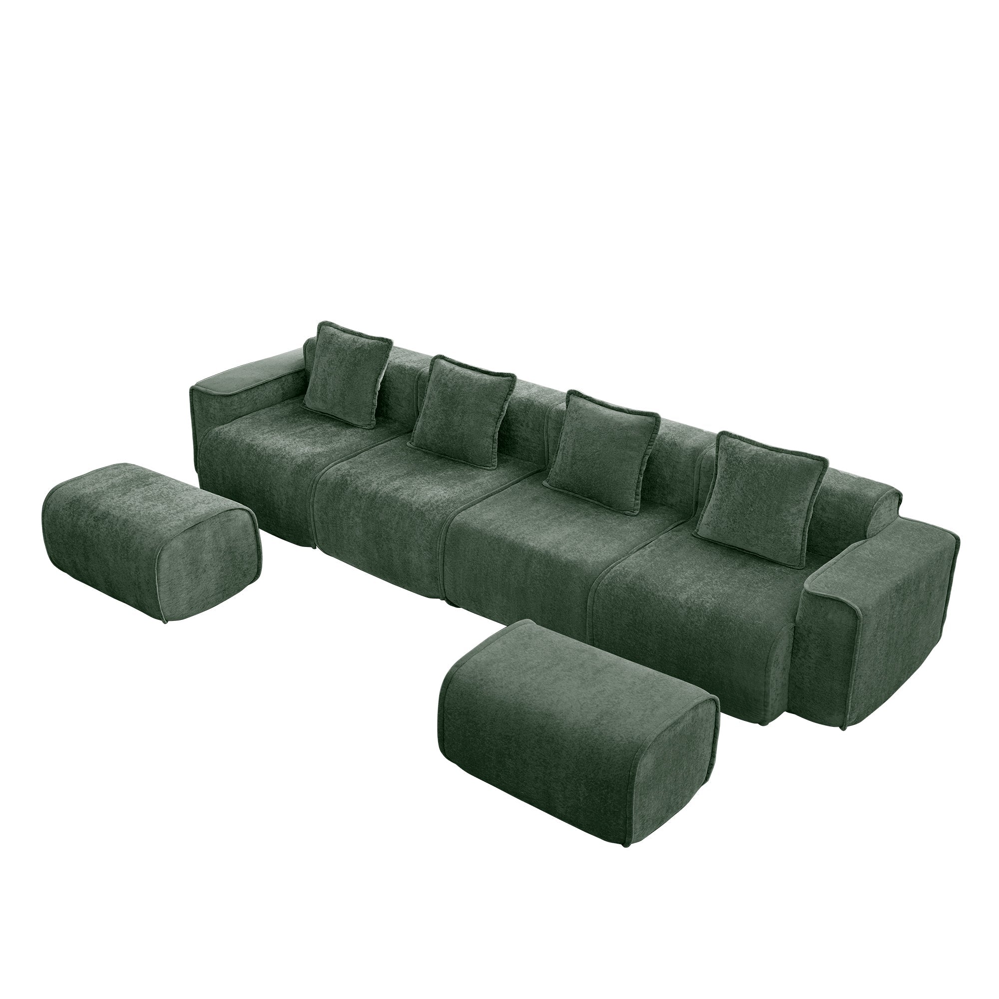 Seneca 4-Seat Boneless Couch in Olive #OttOnly_2 #Color_Olive