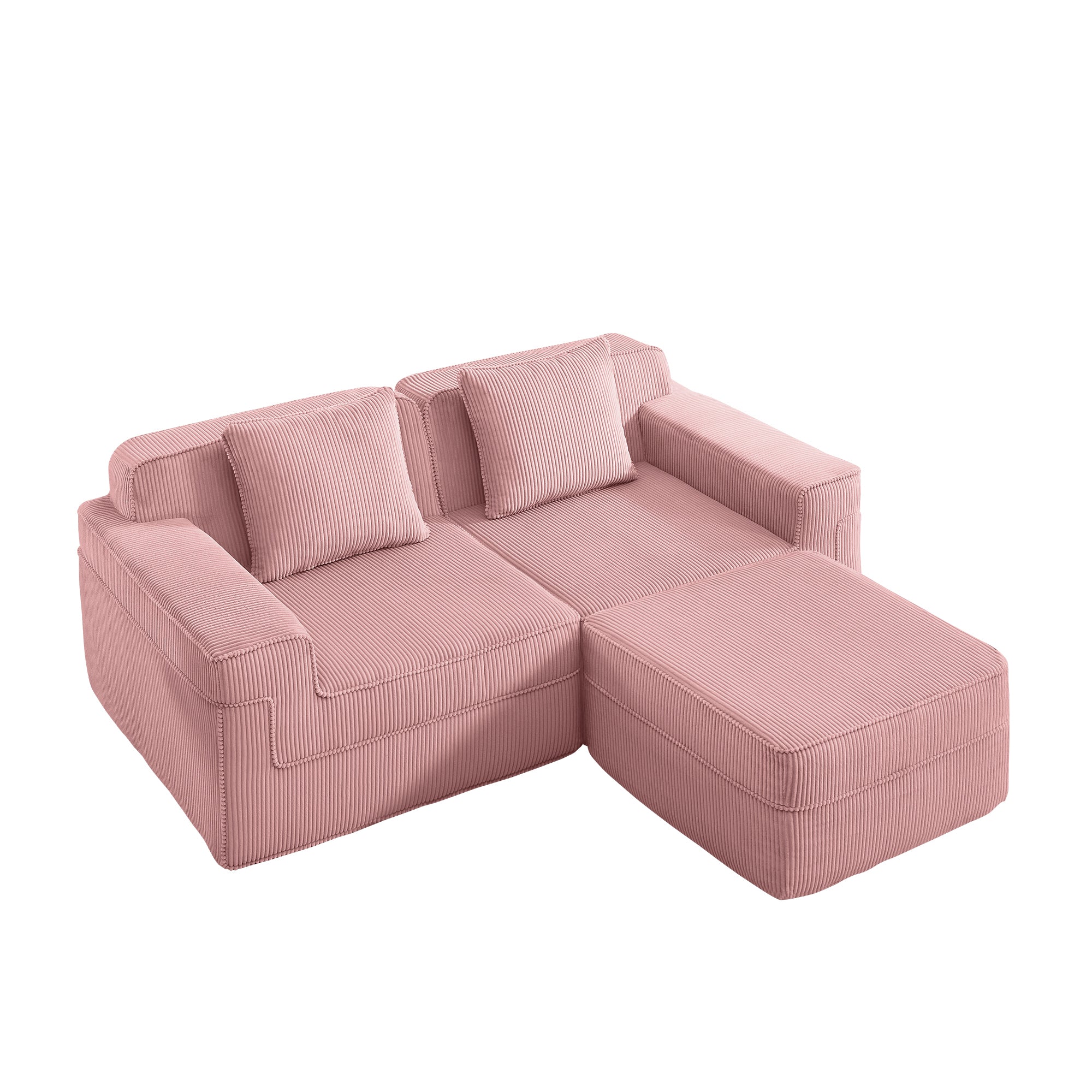 Hudson 2-Seat Boneless Couch in Pink #OttOnly_1 #Color_Pink