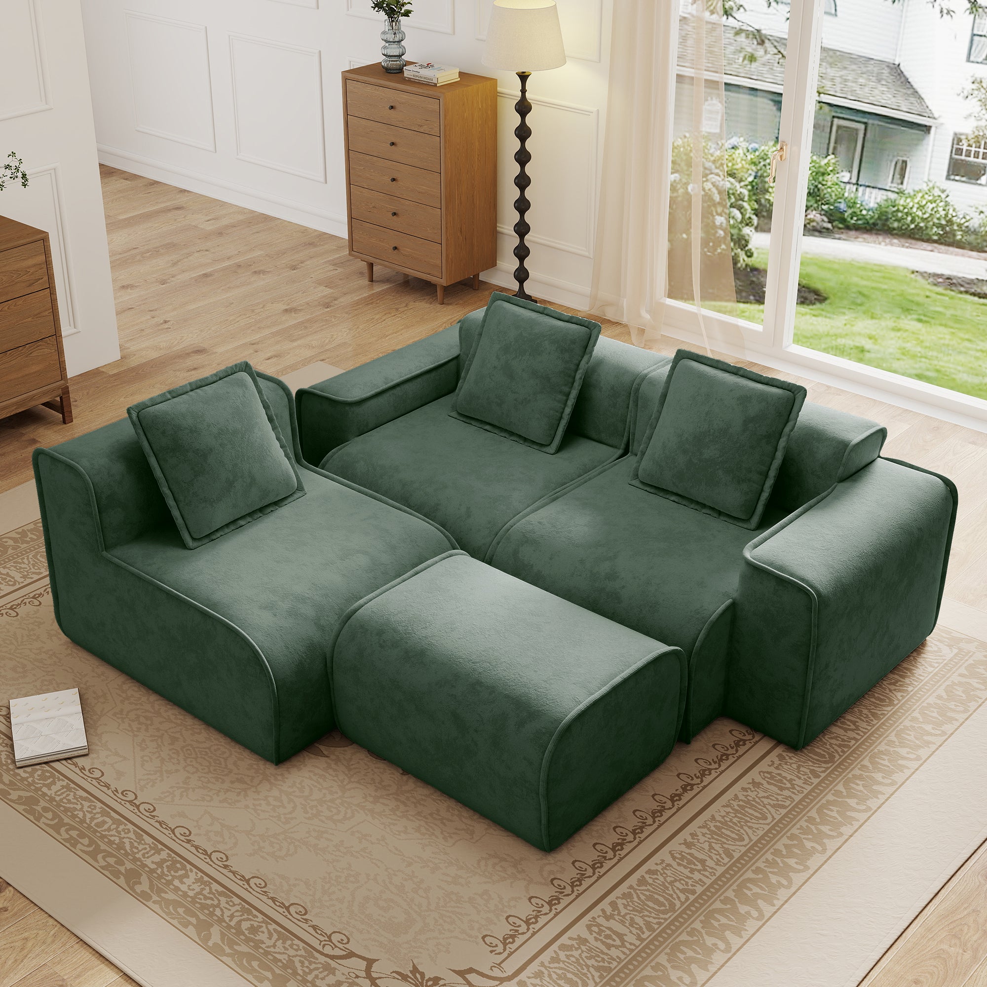 Seneca 3-Seat Boneless Couch in Olive #OttOnly_1 #Color_Olive