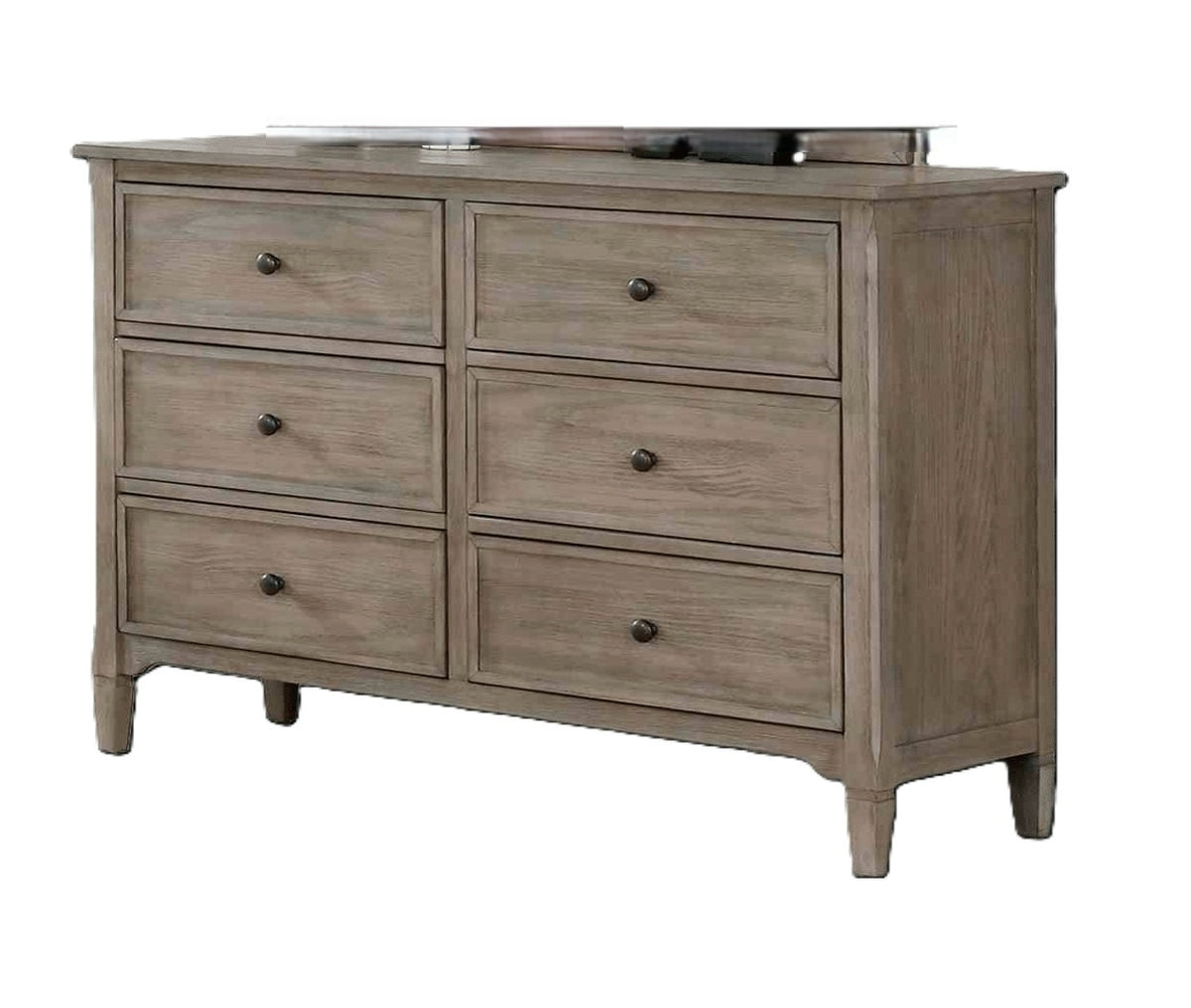 Solid Wood Dresser in Warm Gray, Transitional Style