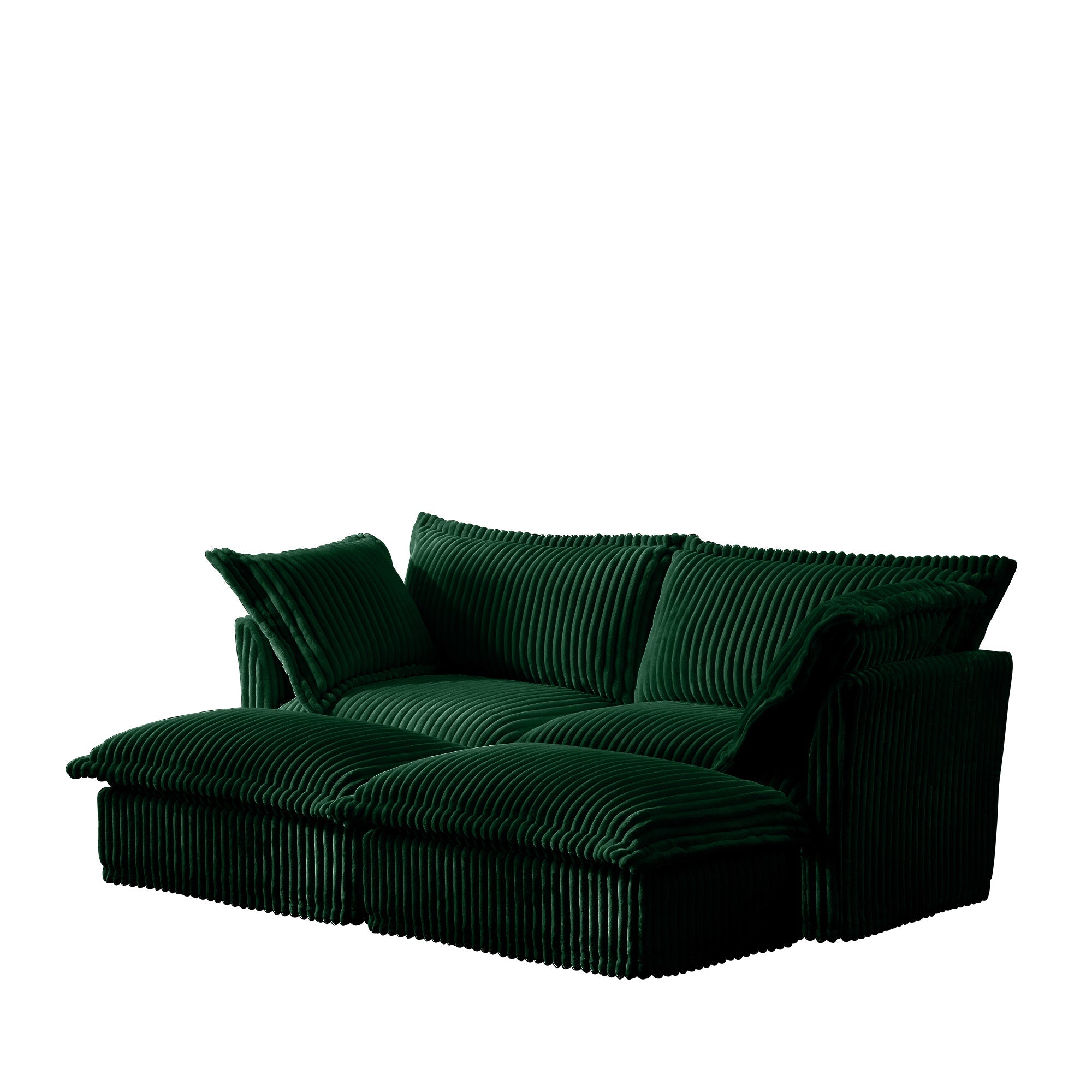 Fluffy 2-Seat Modular Sofa in Corduroy Emerald #OttOnly_2 #Fabric_Corduroy Emerald
