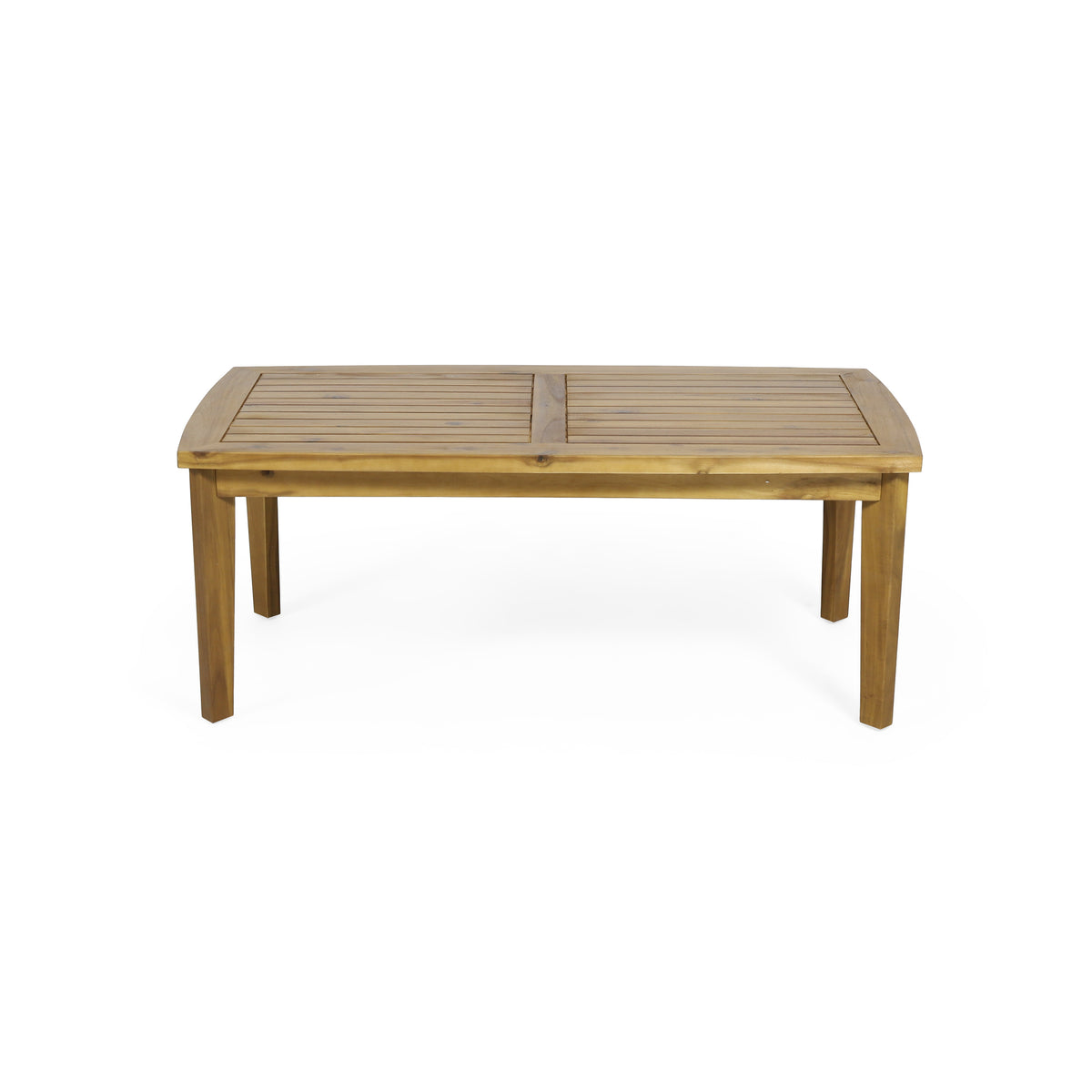 Brown Solid Wood Rectangular Outdoor Coffee Table, 43.3 in Wide