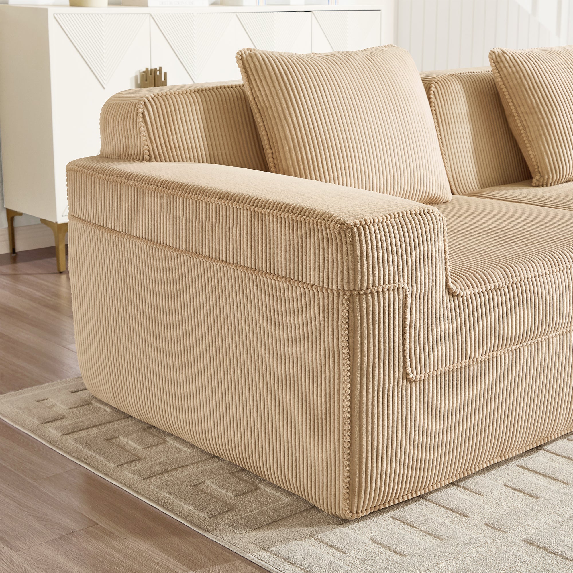 Hudson 2-Seat Boneless Couch in Camel #Color_Camel