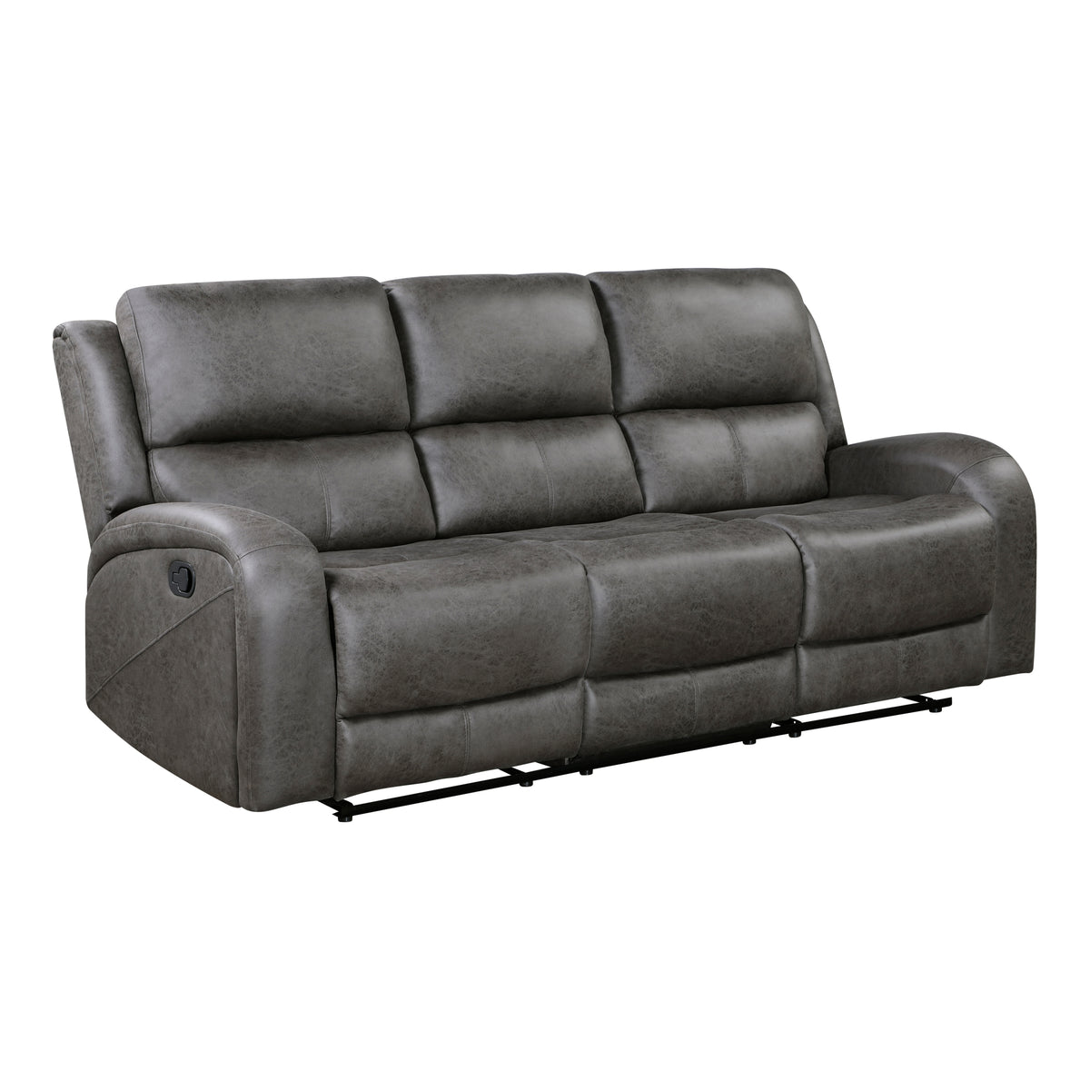Gray Microfiber Reclining Sofa