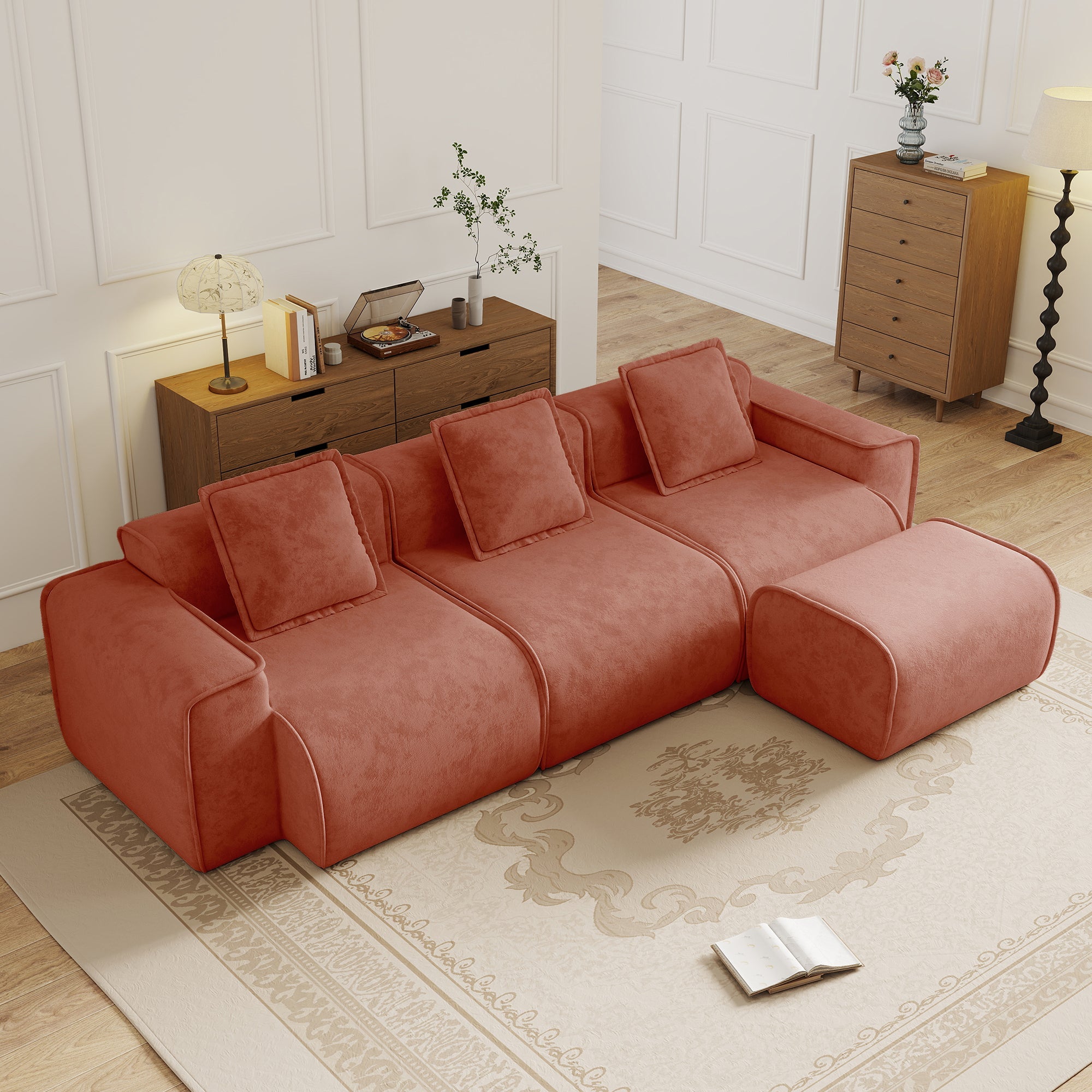 Seneca 3-Seat Boneless Couch in Terracotta #OttOnly_1 #Color_Terracotta