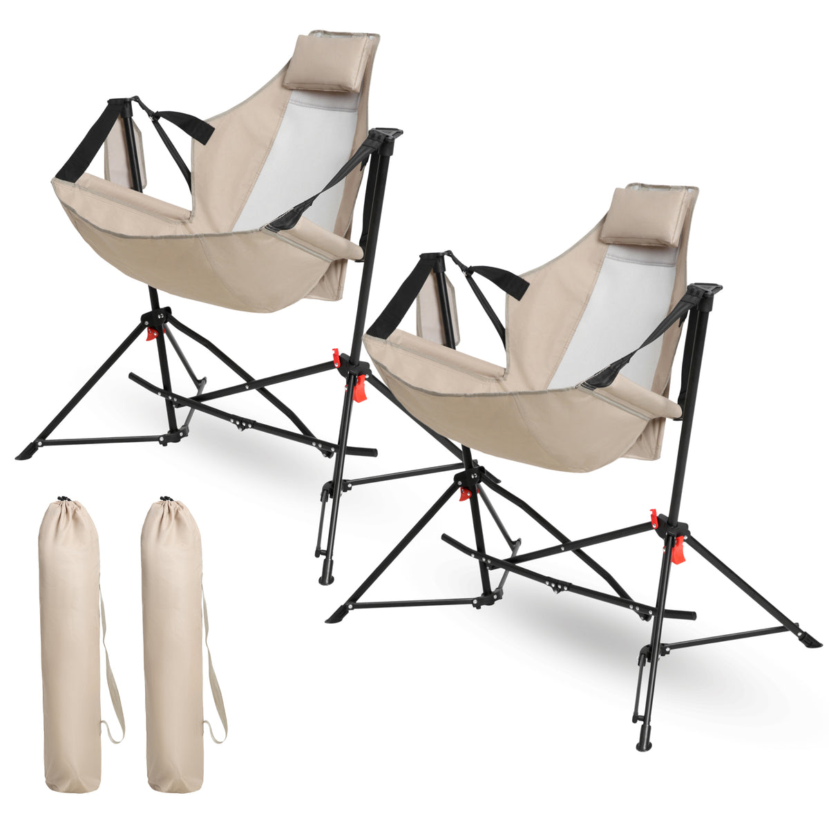 Khaki Folding Hammock Chair, Set of 2