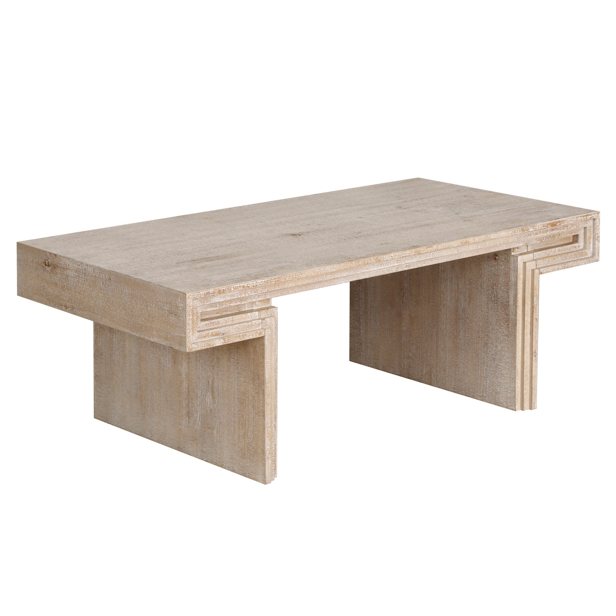 Natural Distressed Wood Rectangular Coffee Table, 48 in