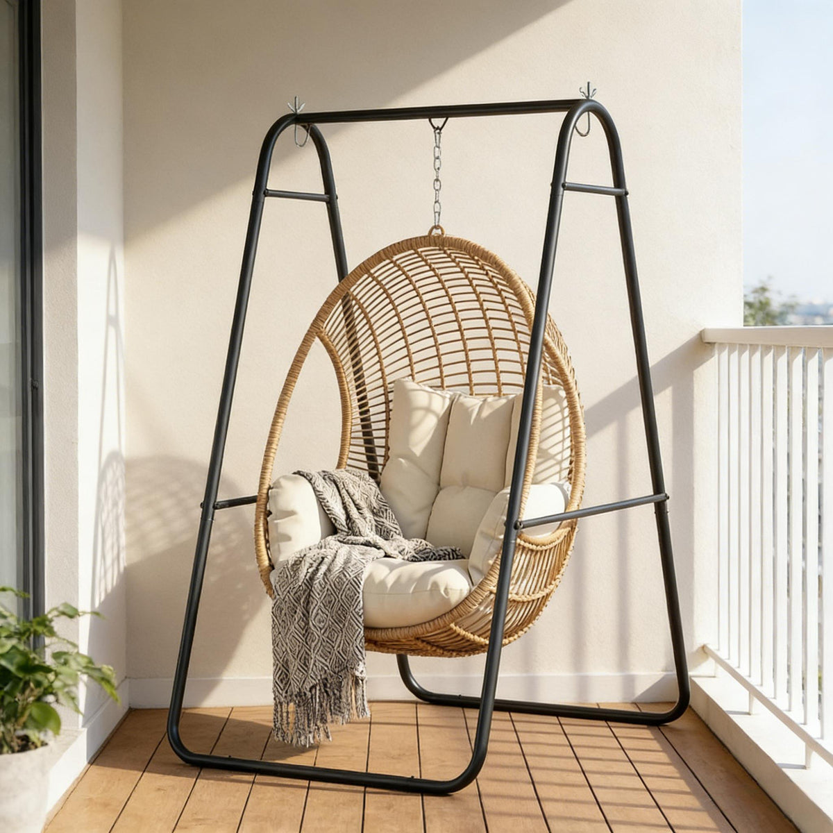 Black Metal Hammock Chair Stand