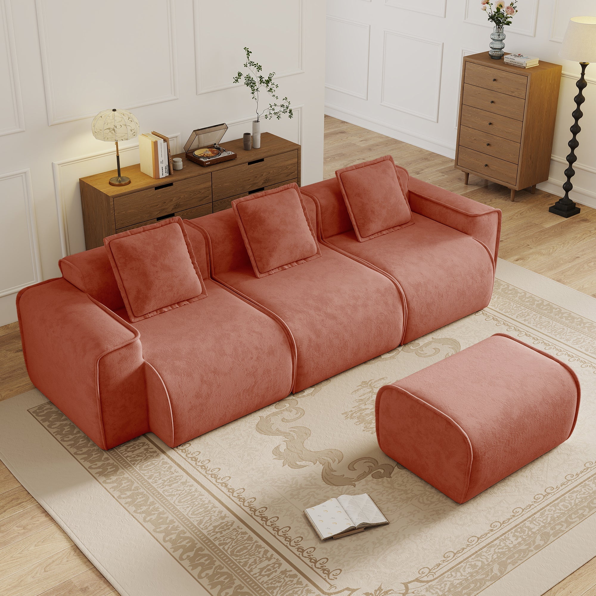 Seneca 3-Seat Boneless Couch in Terracotta #OttOnly_1 #Color_Terracotta