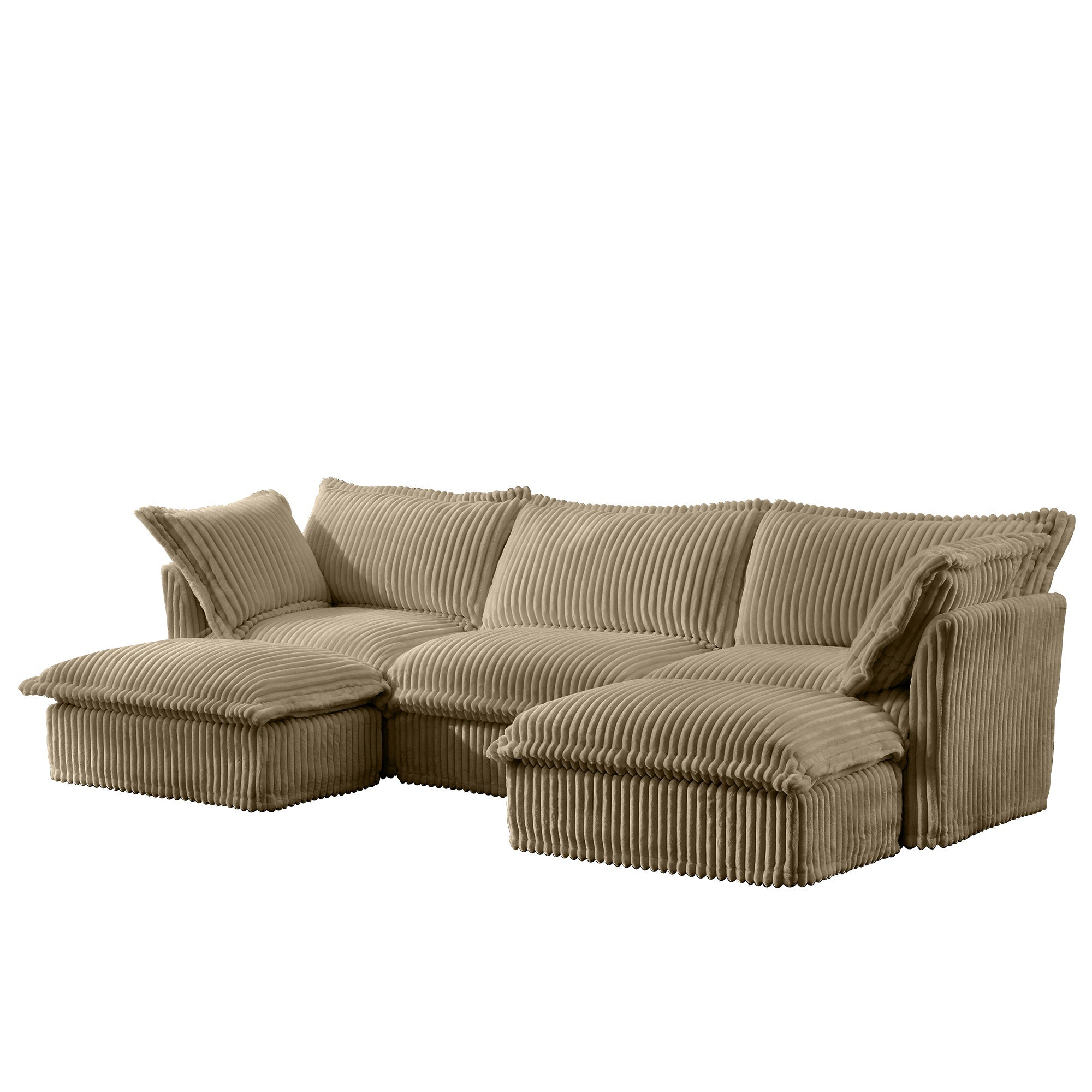 Fluffy 3-Seat Modular Sofa in Corduroy Camel #OttOnly_2 #Fabric_Corduroy Camel