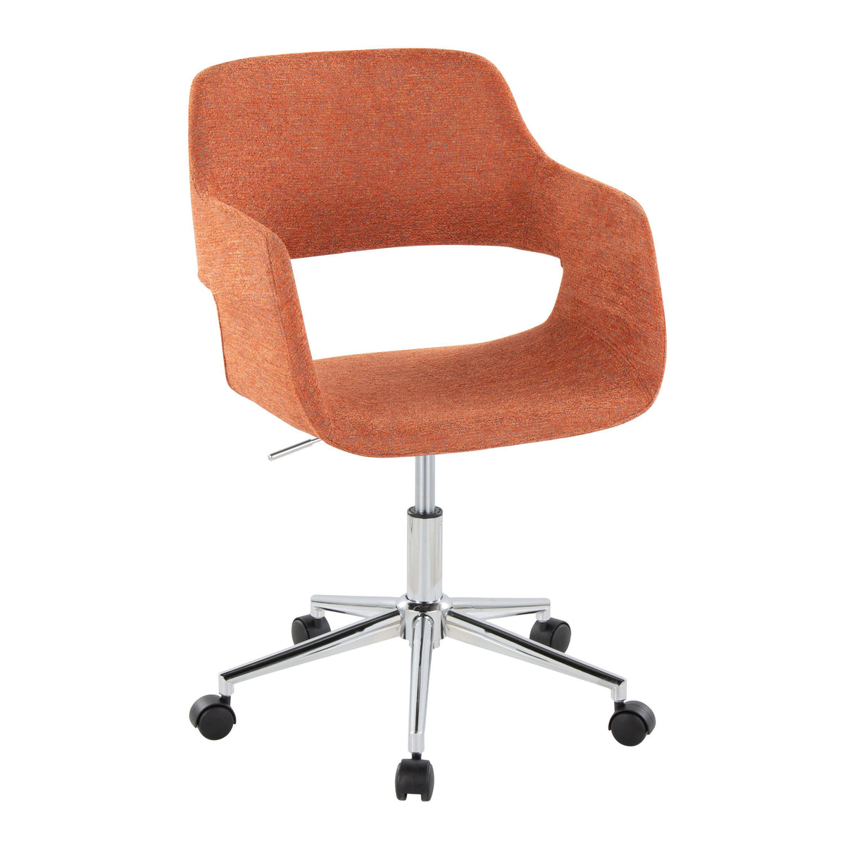 Orange Fabric Office Chair with Chrome Base, Swivel, 250 lb