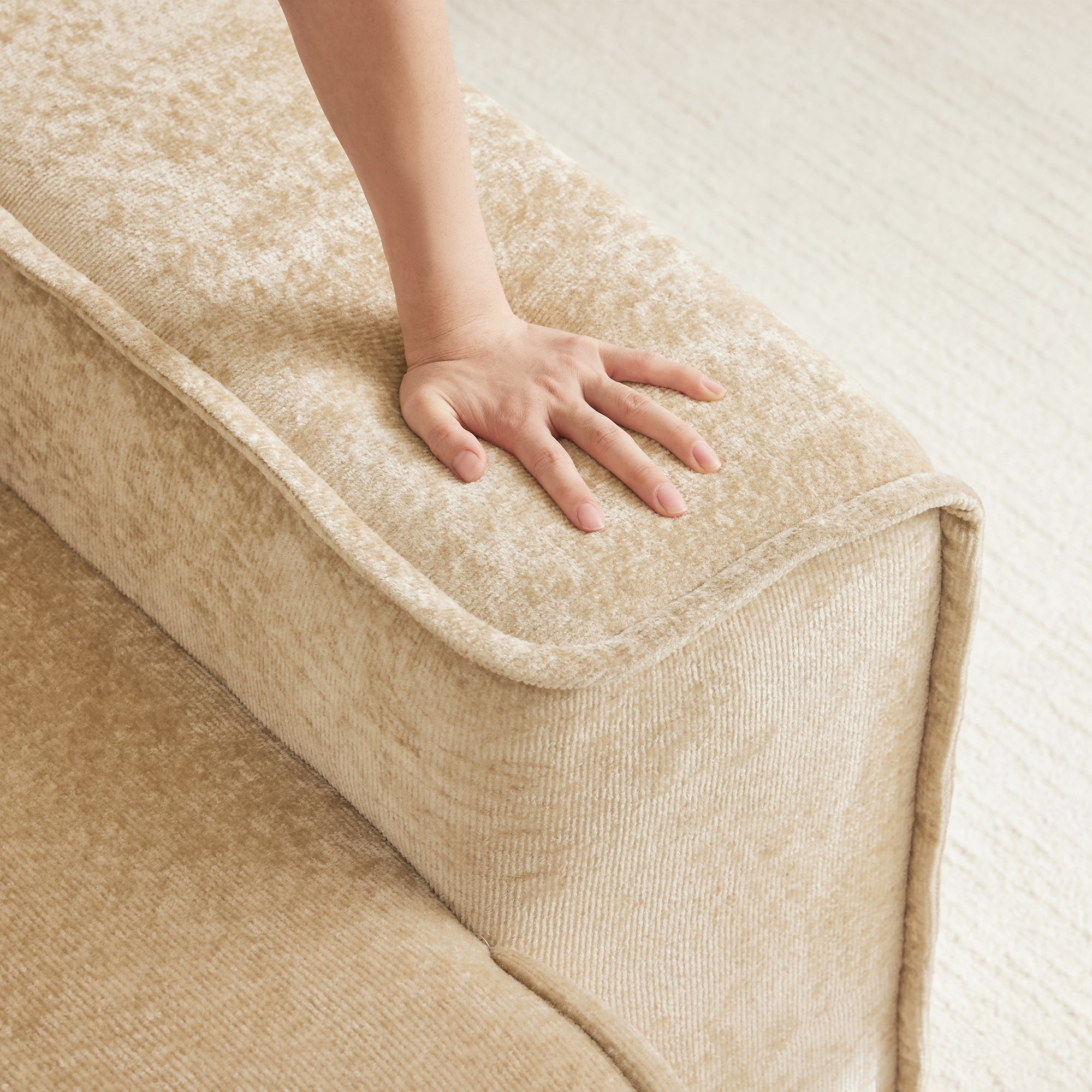 Seneca 2-Seat Boneless Couch in Camel #Color_Camel