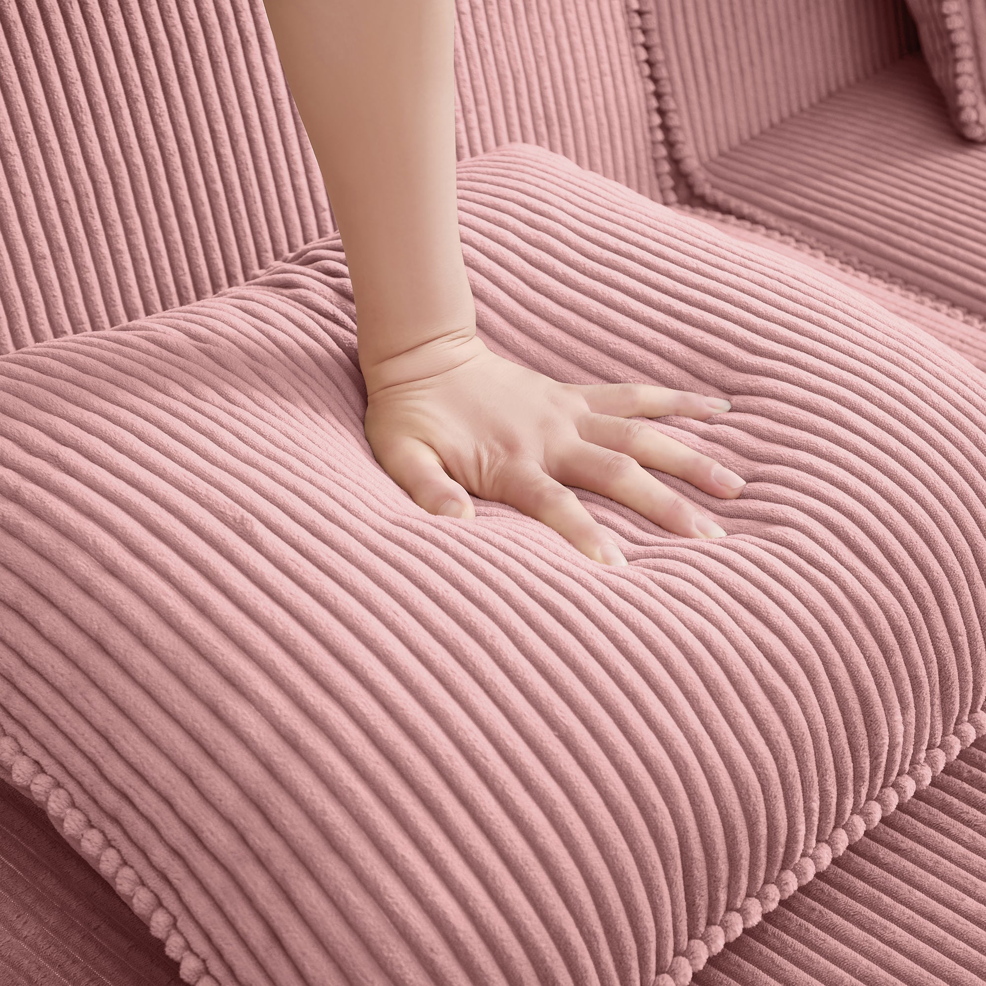 Hudson 2-Seat Boneless Couch in Pink #Color_Pink