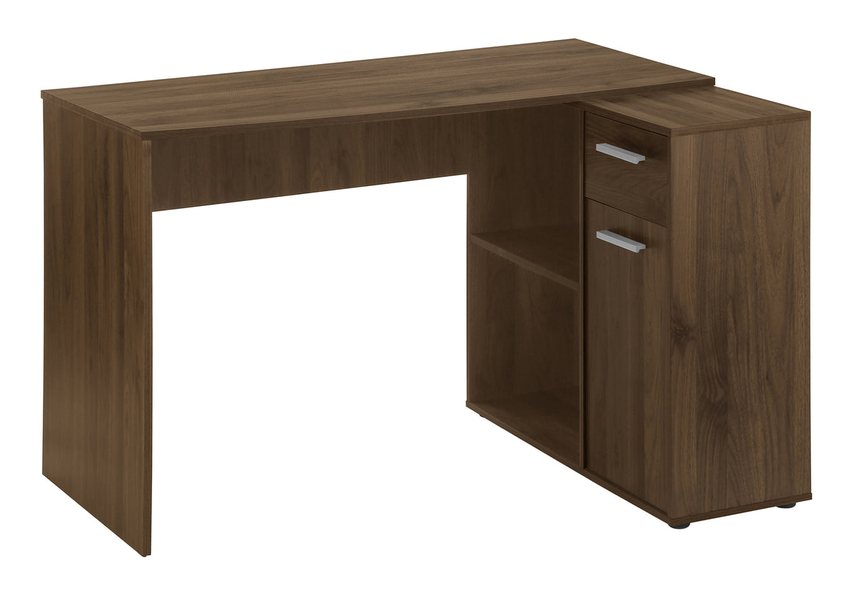 Kids Computer Desk, L-Shaped, 46 in, Walnut