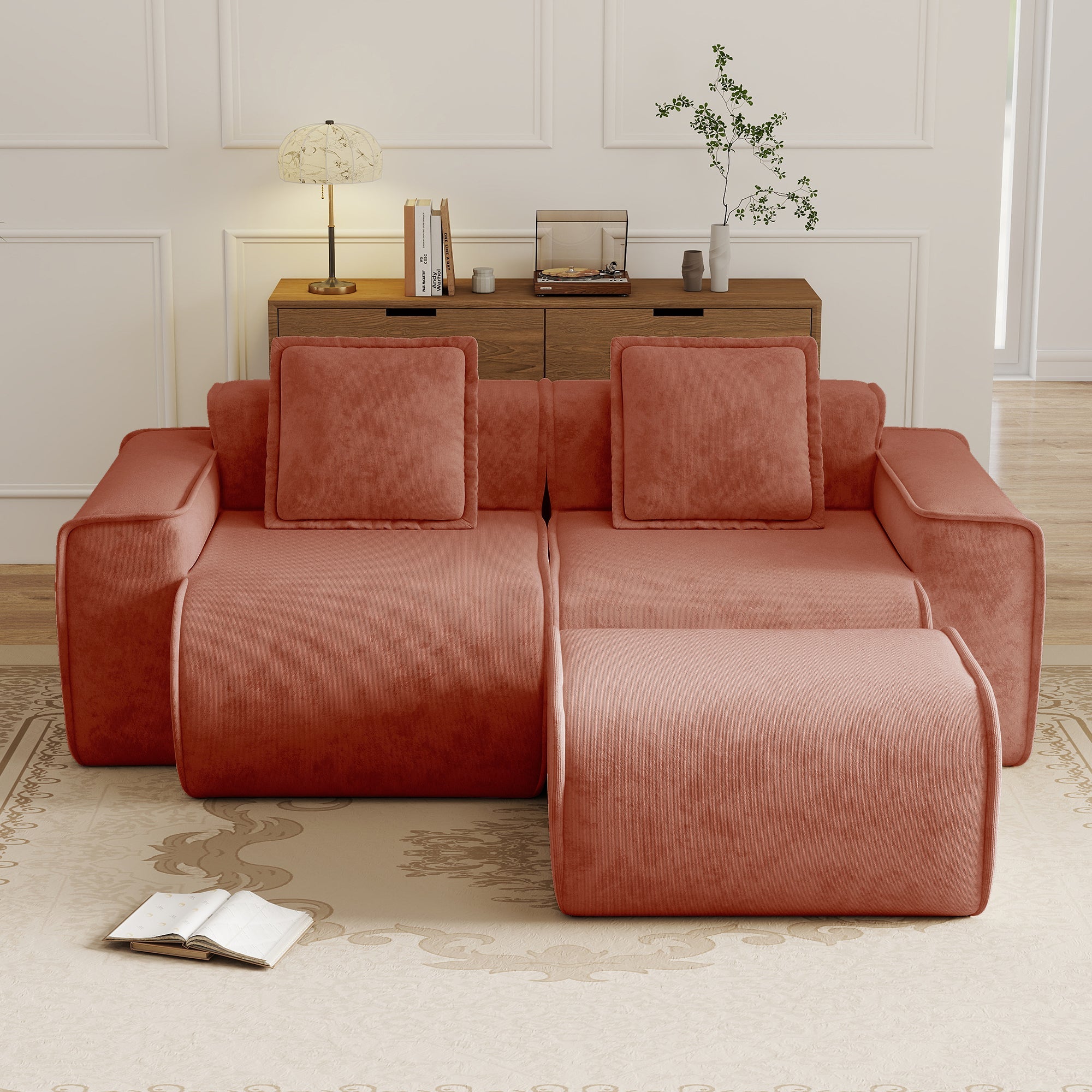 Seneca 2-Seat Boneless Couch in Terracotta #OttOnly_1 #Color_Terracotta