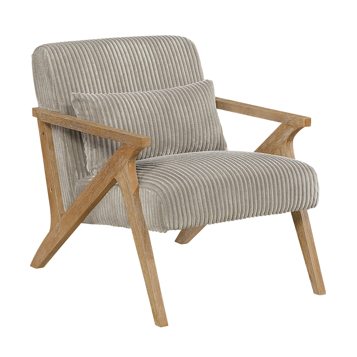 Taupe Corduroy Accent Chair