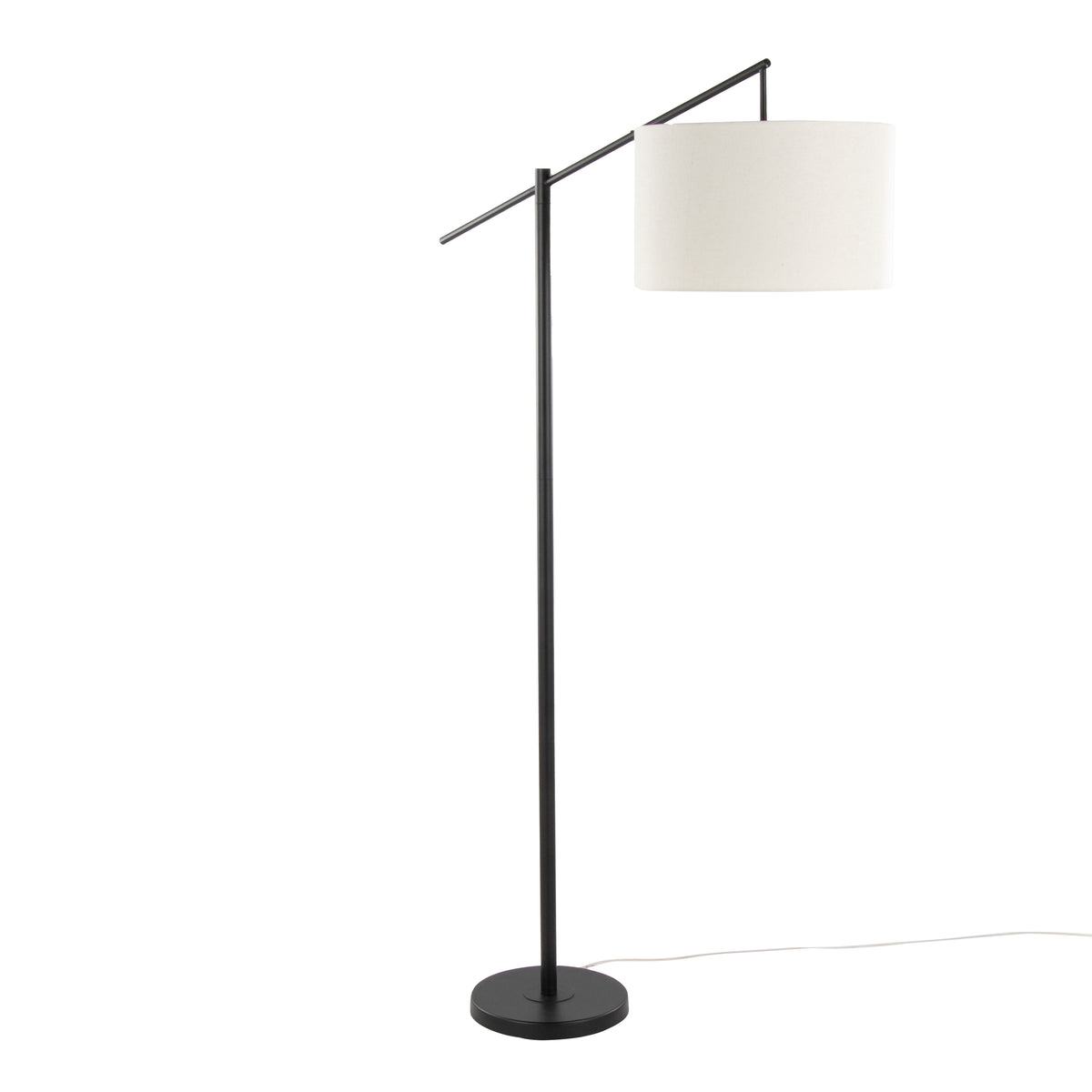 Black Floor Lamp, 69 in, Linen