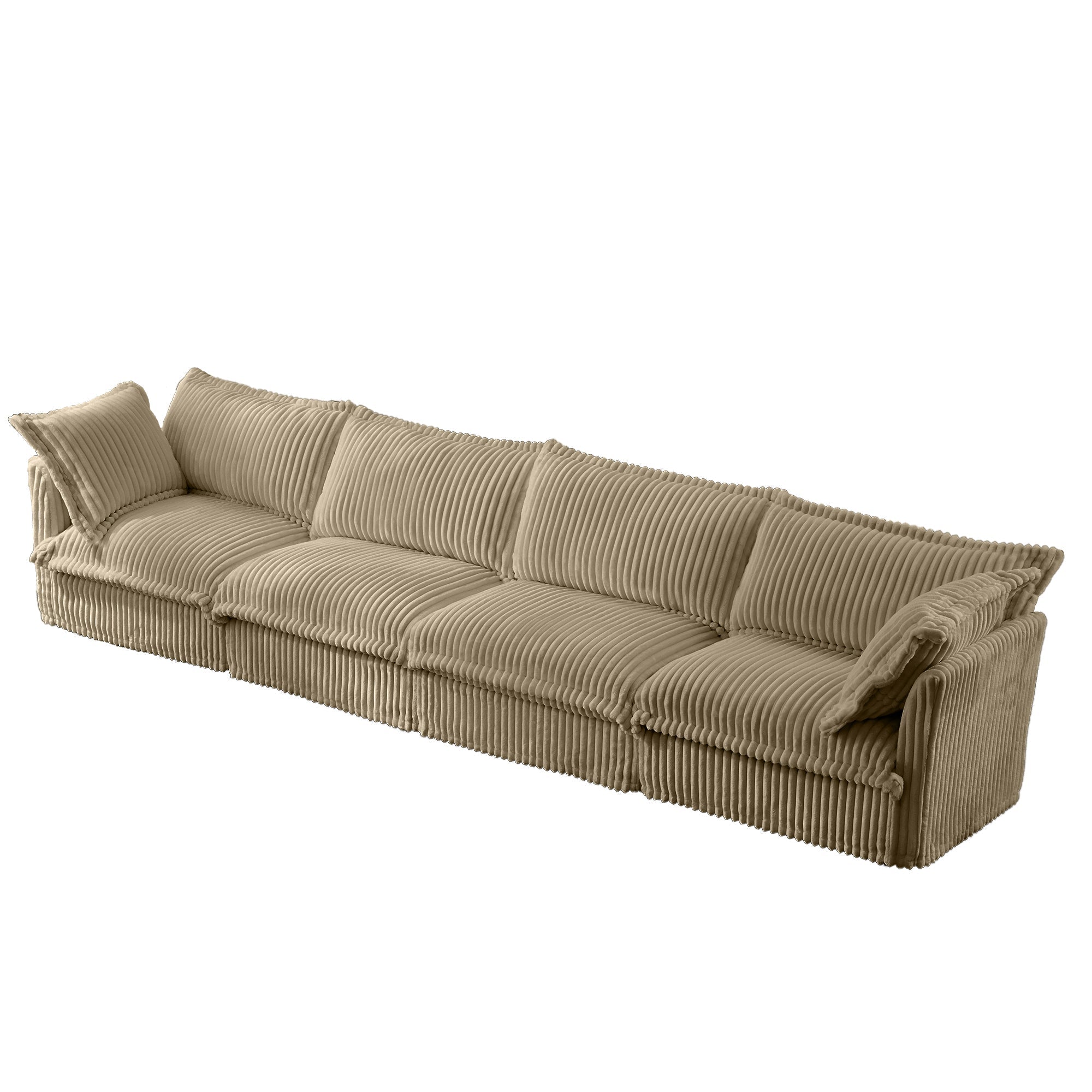 Fluffy 4-Seat Modular Sofa in Corduroy Camel #OttOnly_0 #Fabric_Corduroy Camel
