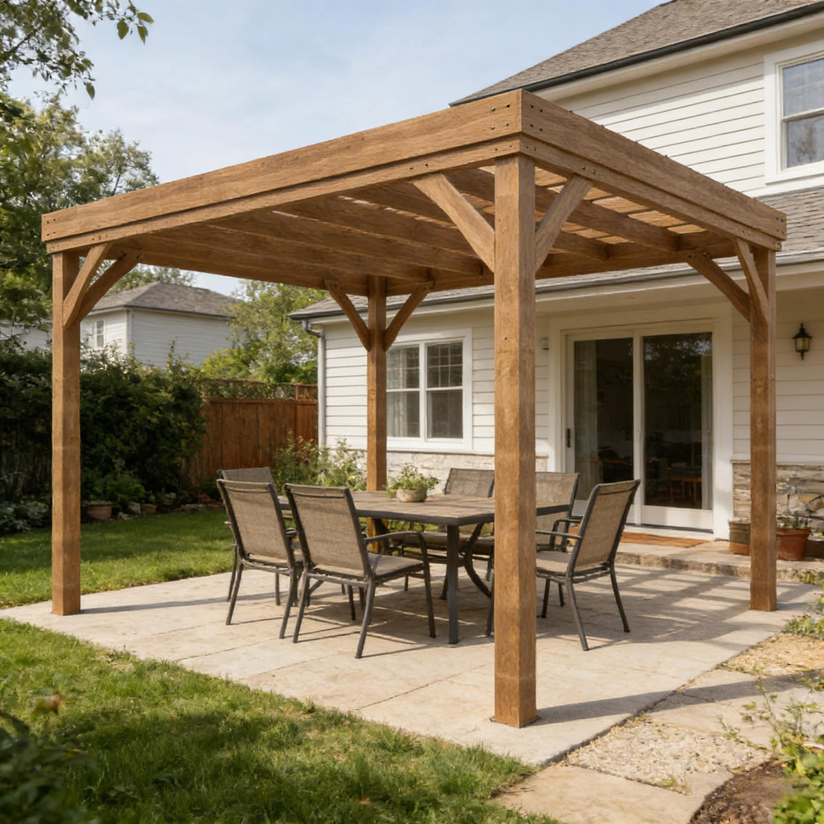 Brown Solid Wood Pergola