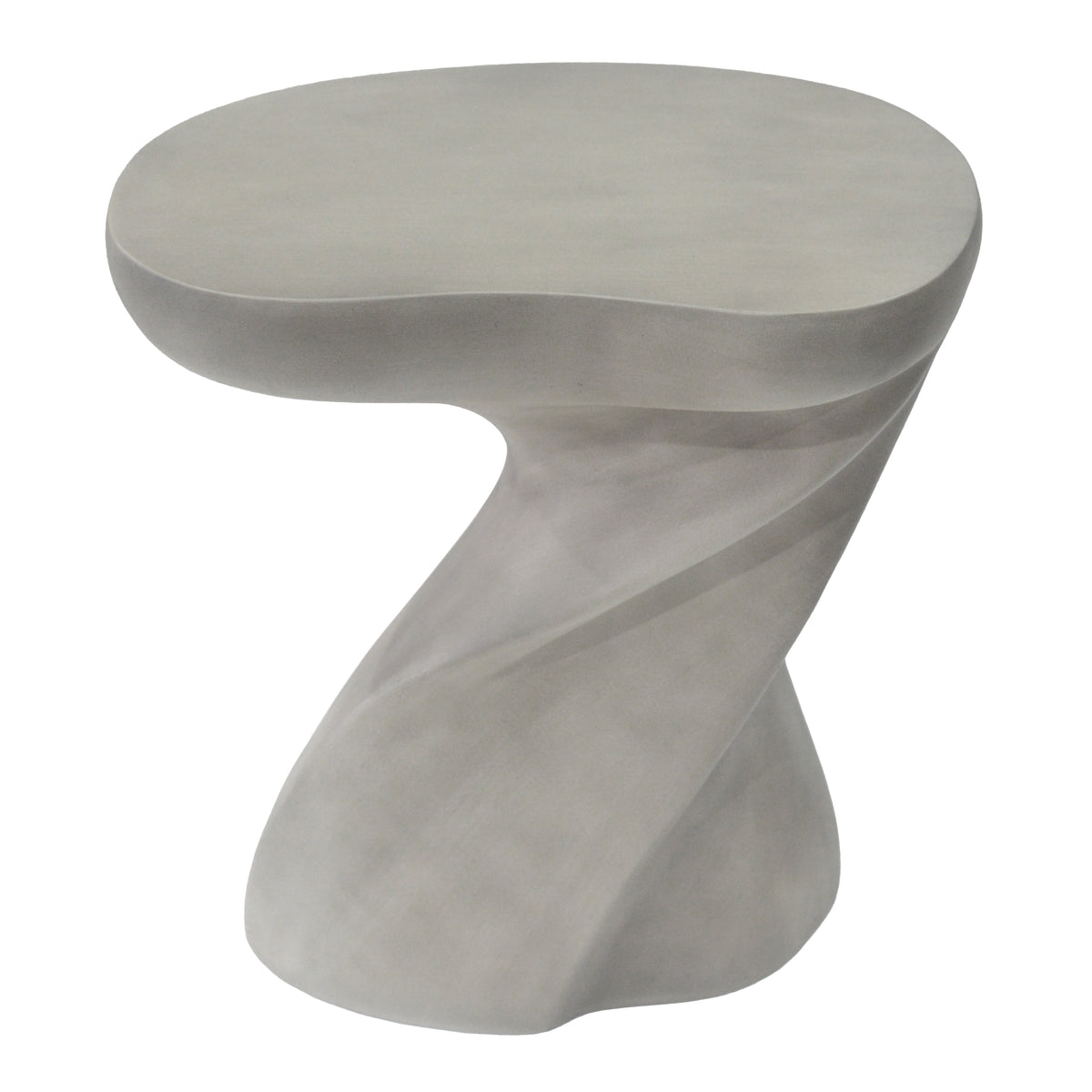 White Outdoor Side Table, 21.3 in Tall
