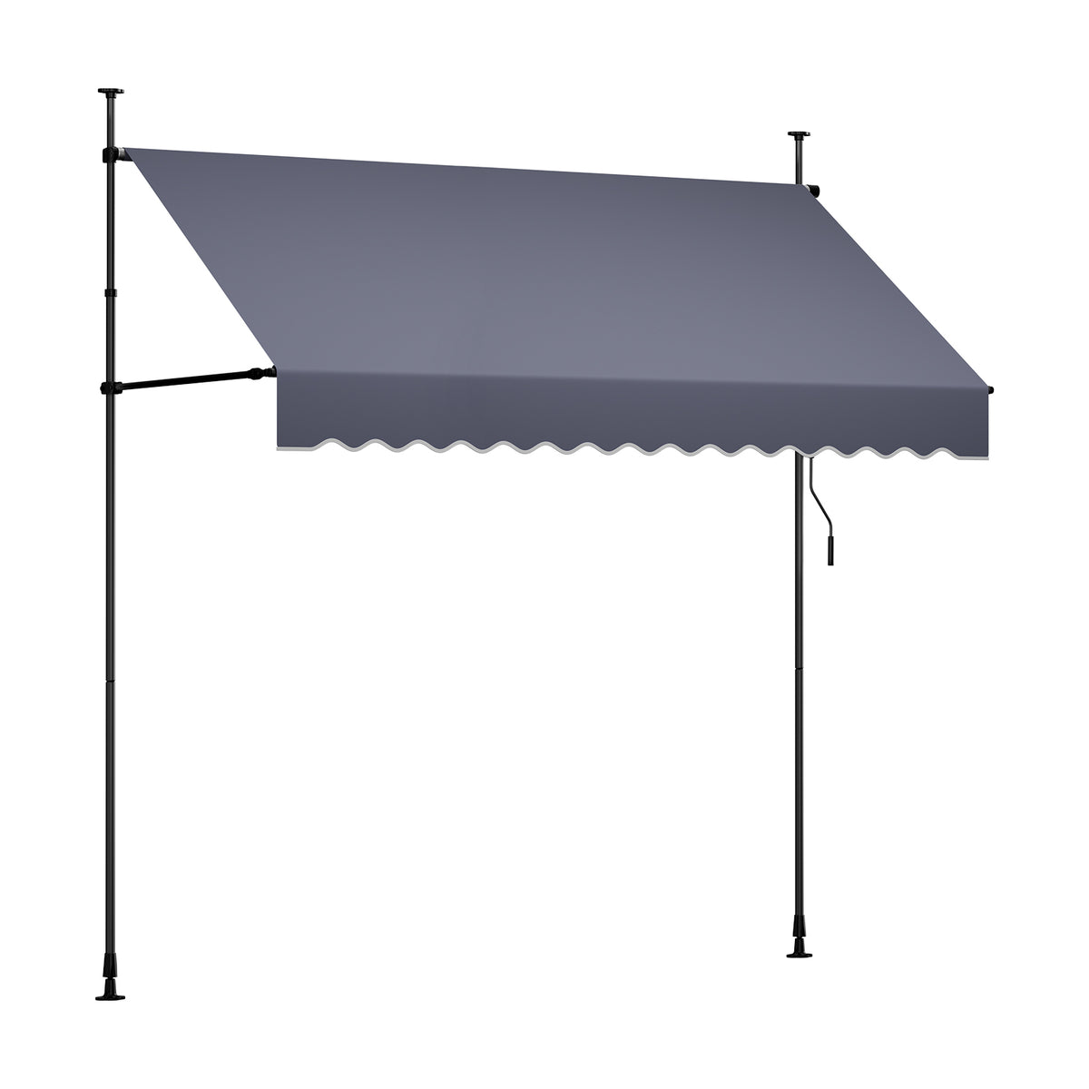 Dark Gray Retractable Awning, 4.9x8.2 ft