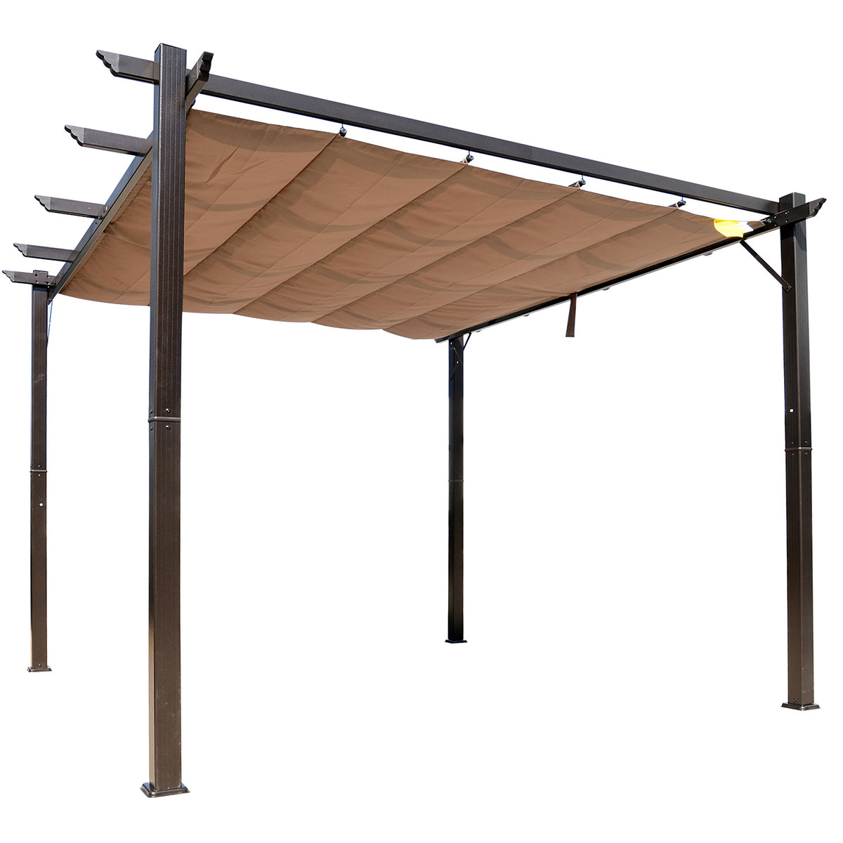 10x10 ft Brown Aluminum Pergola