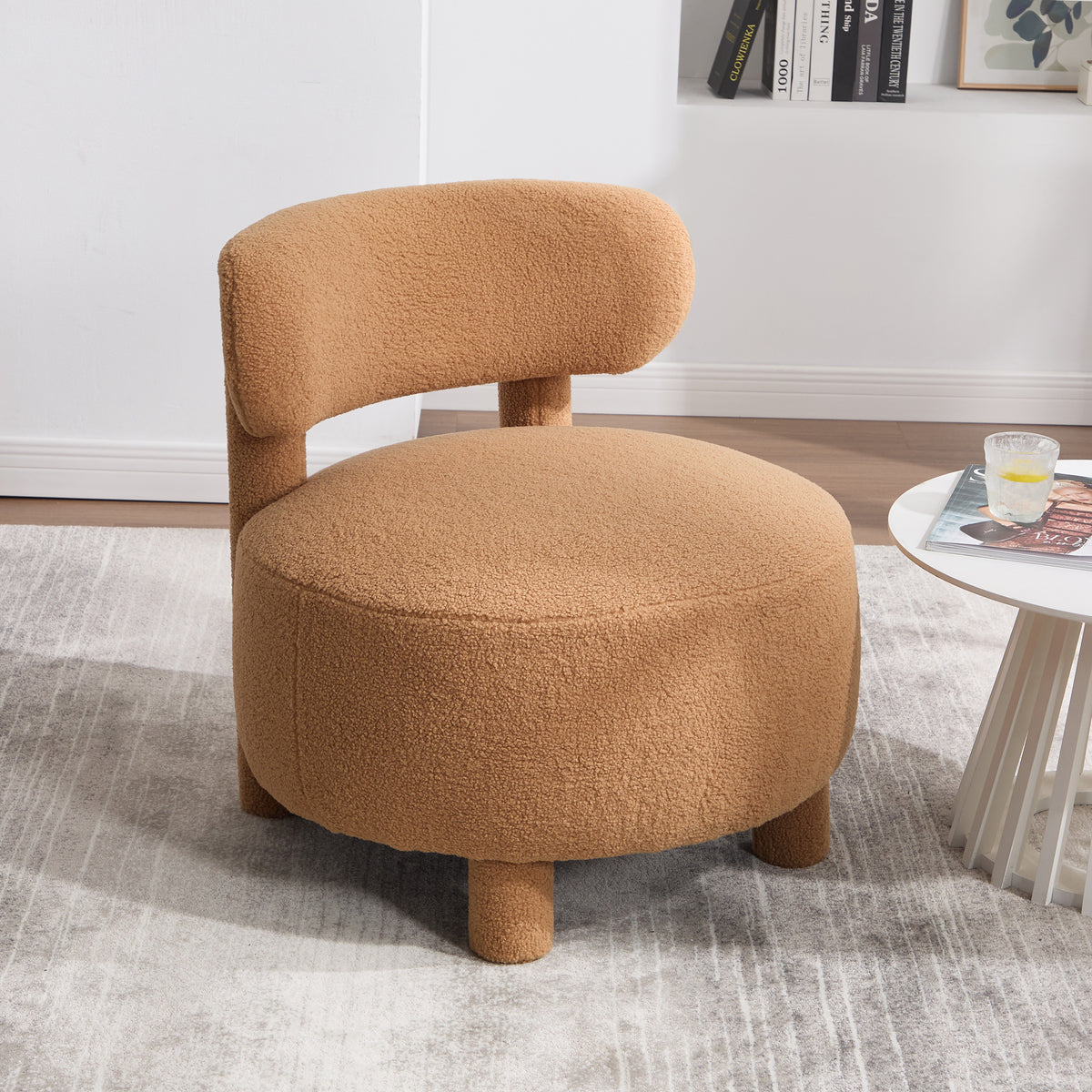 Camel Sherpa Accent Chair