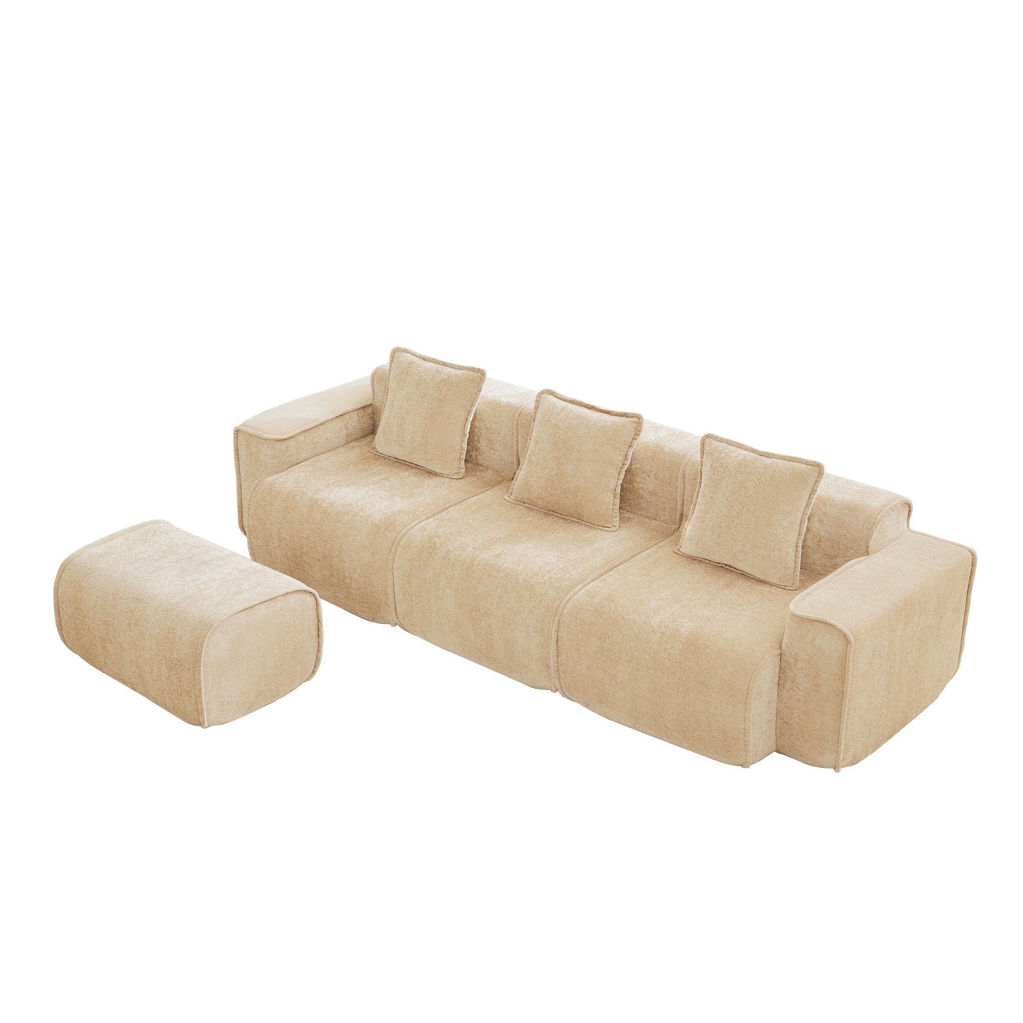 Seneca 3-Seat Boneless Couch in Camel #OttOnly_1 #Color_Camel