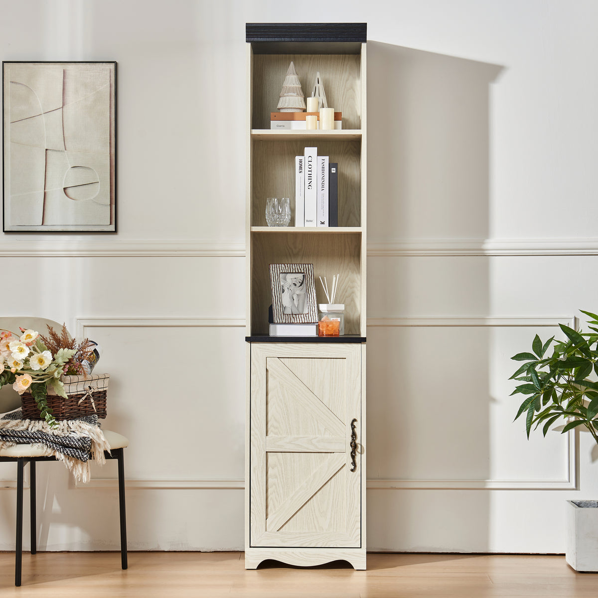 Cube Storage Cabinet, 5 Shelves, 70.9 in Tall, White
