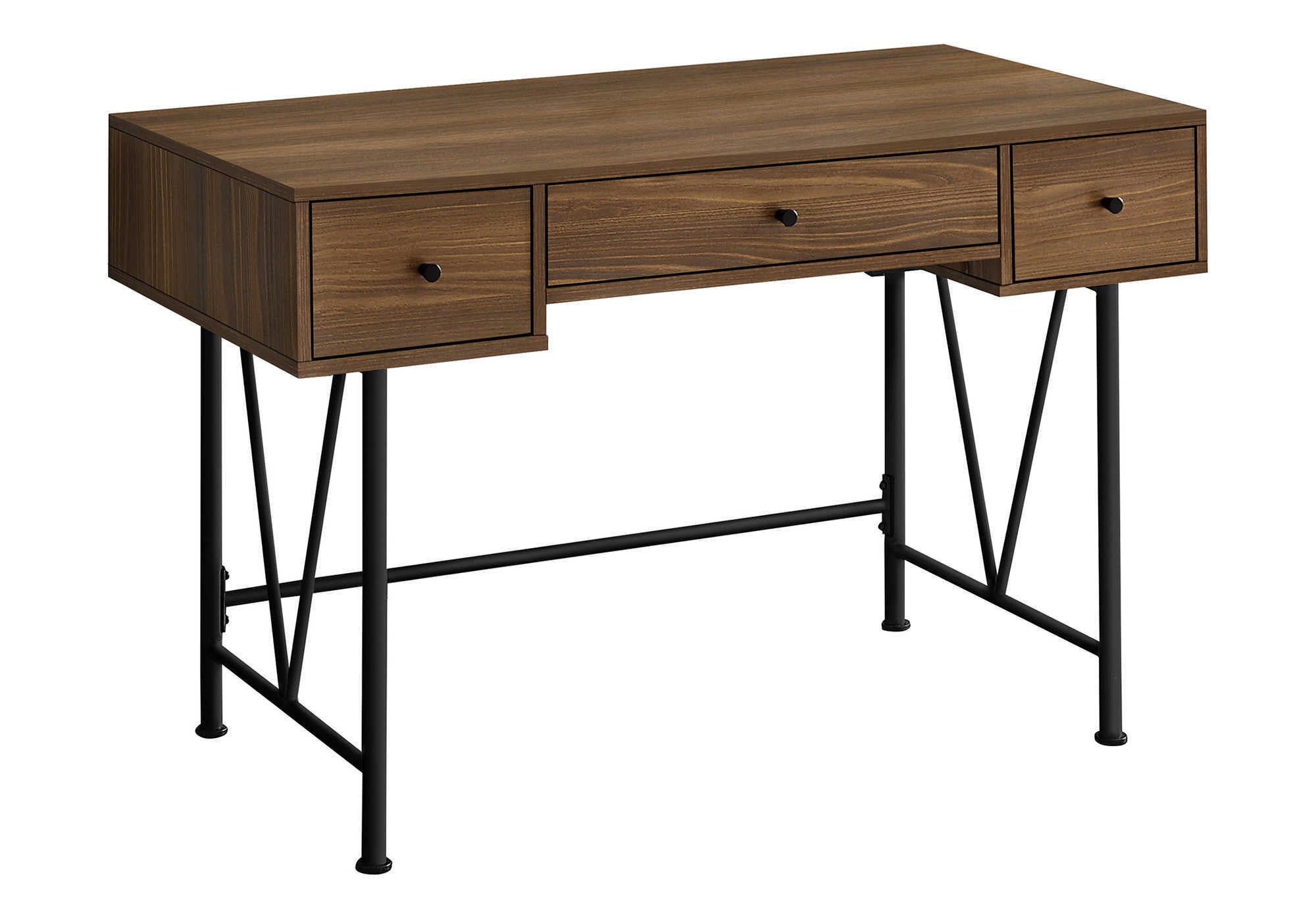 Industrial Computer Desk, 47.3 in, Walnut