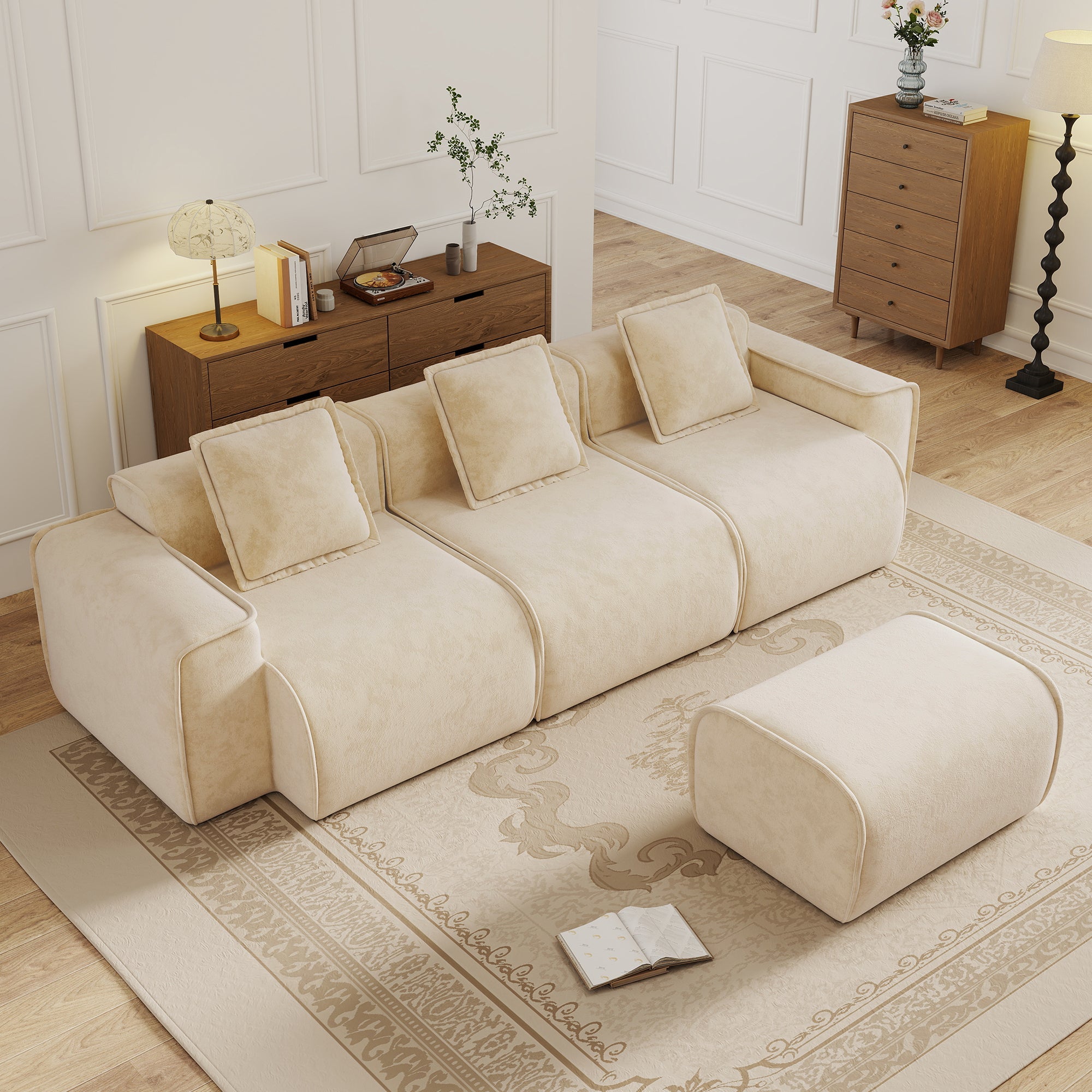 Seneca 3-Seat Boneless Couch in Camel #OttOnly_1 #Color_Camel