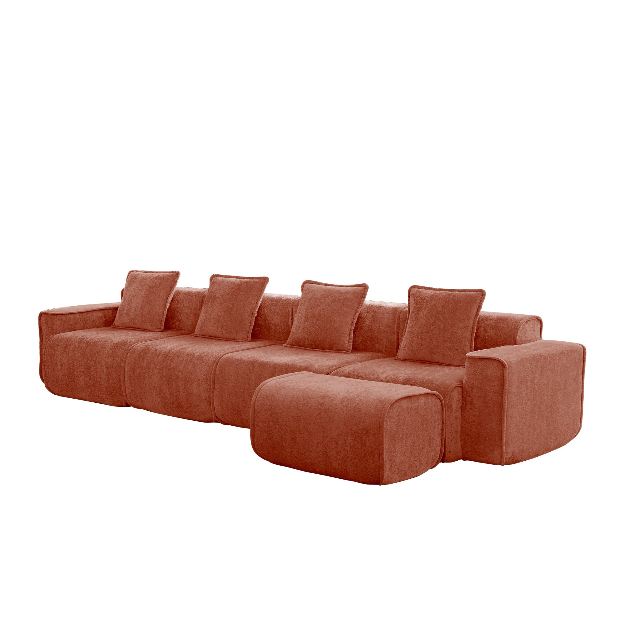 Seneca 4-Seat Boneless Couch in Terracotta #OttOnly_1 #Color_Terracotta