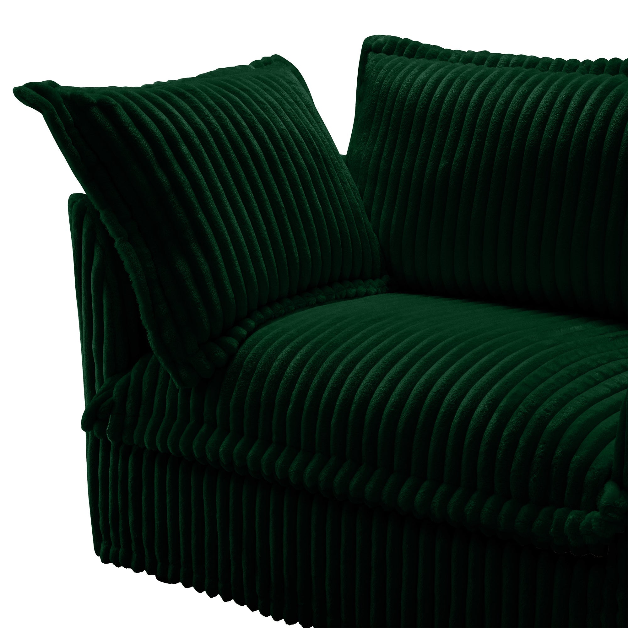 Fluffy 3-Seat Modular Sofa in Corduroy Emerald #Fabric_Corduroy Emerald