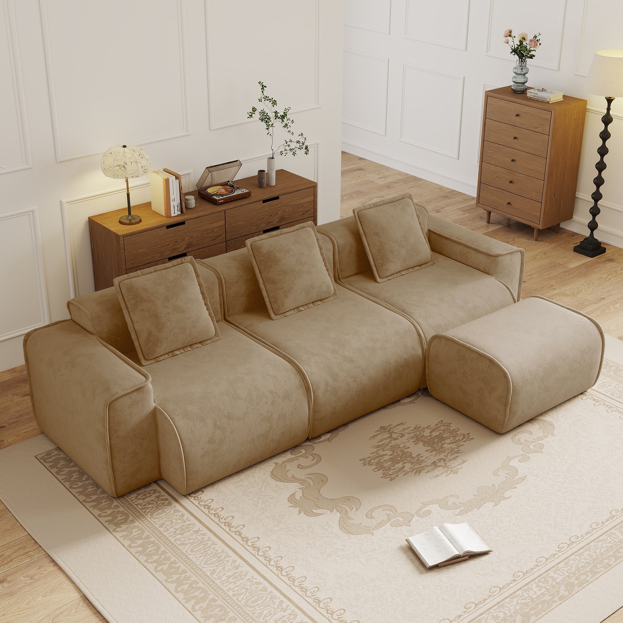 Seneca 3-Seat Boneless Couch in Mocha #OttOnly_1 #Color_Mocha