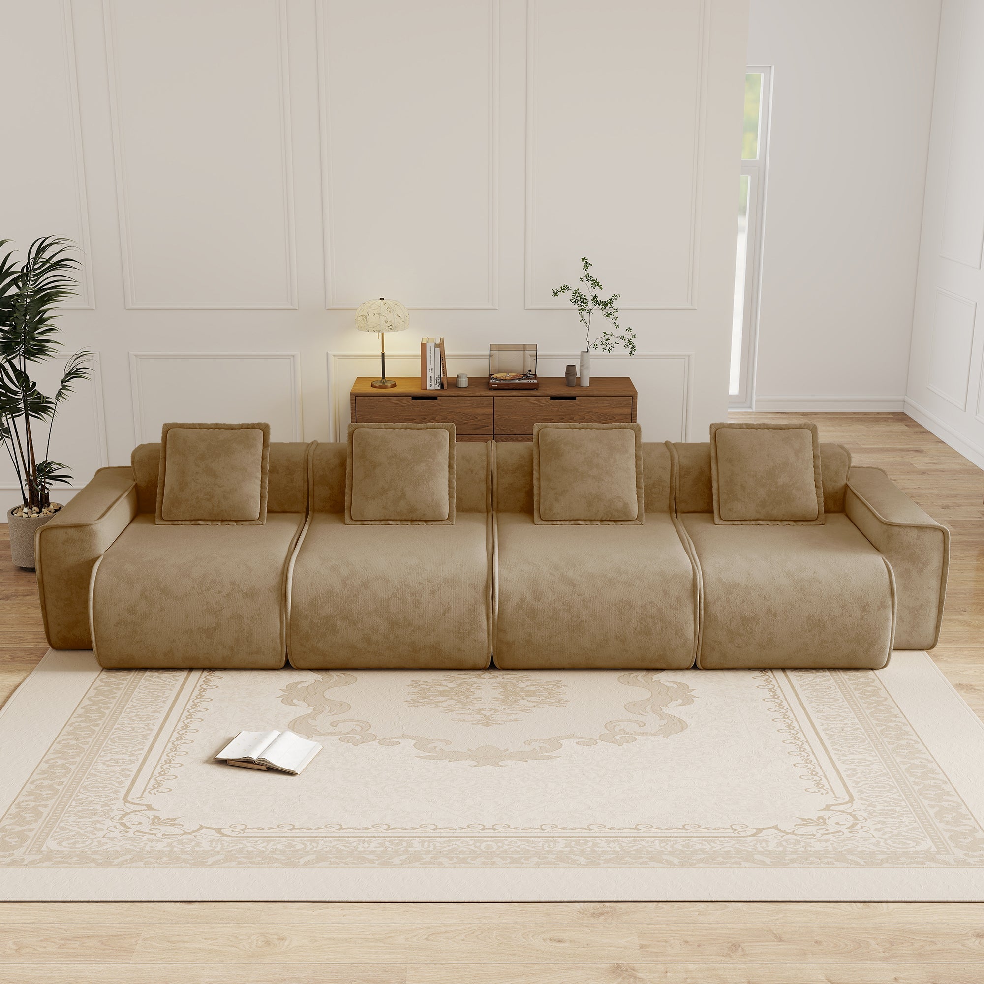 Seneca 4-Seat Boneless Couch in Mocha #OttOnly_0 #Color_Mocha