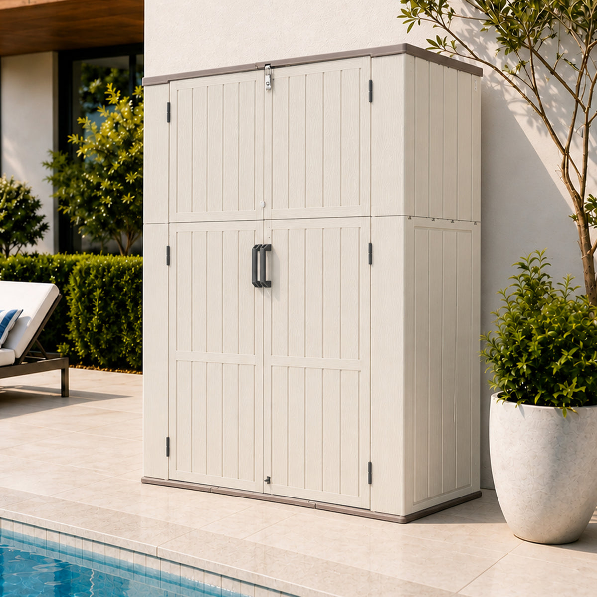 White Resin Deck Box, with Partitions