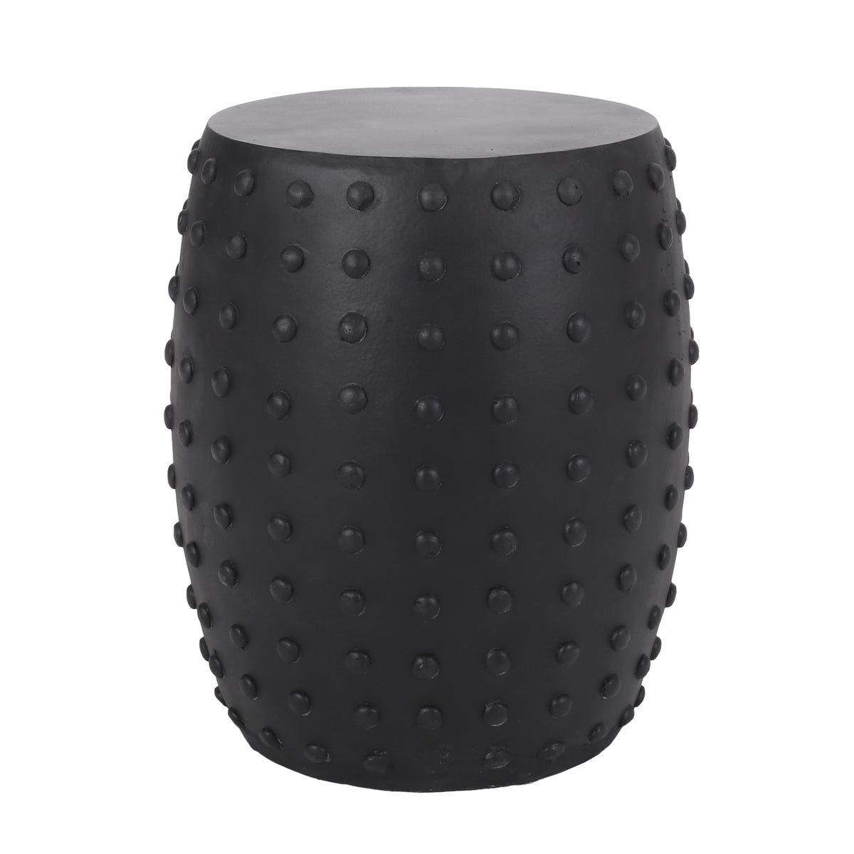 Black Concrete Outdoor Side Table, 18 in Tall, 15.5 in Deep
