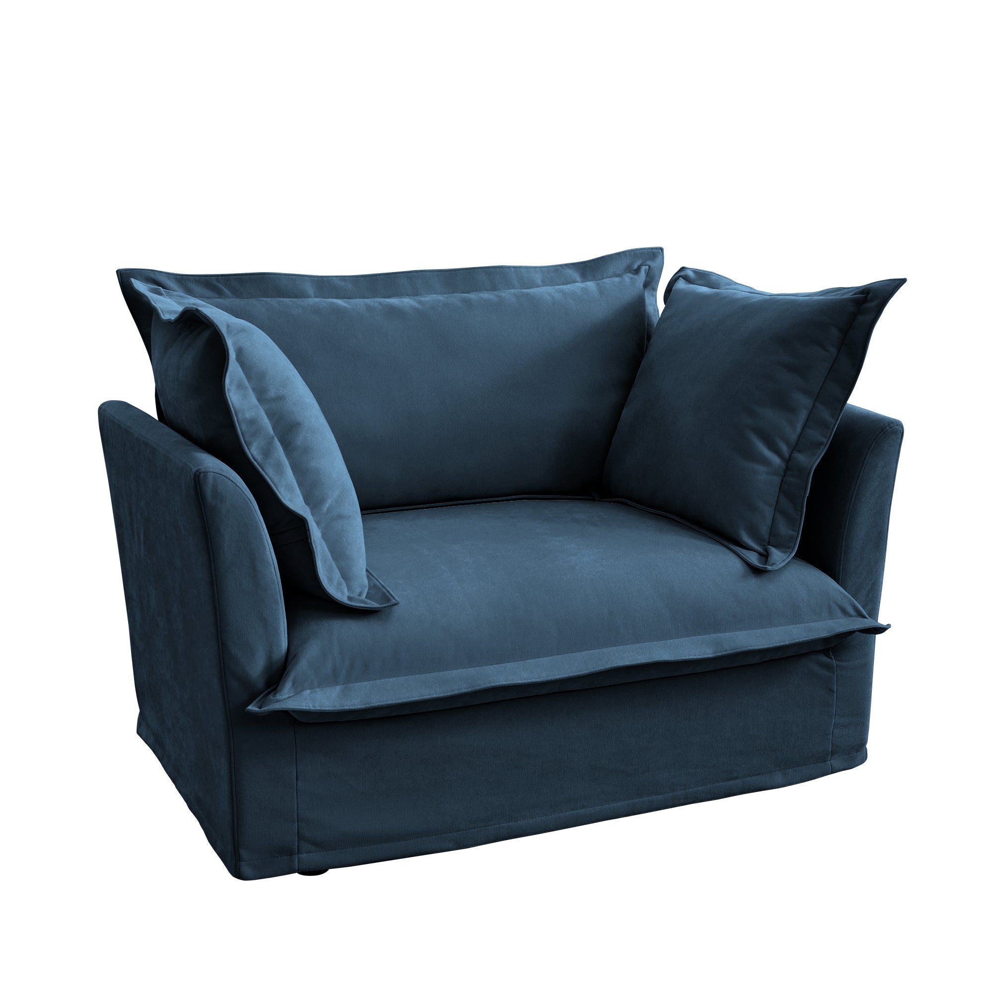 Fluffy Lounge Chair in Chenille Navy #Fabric_Chenille Navy