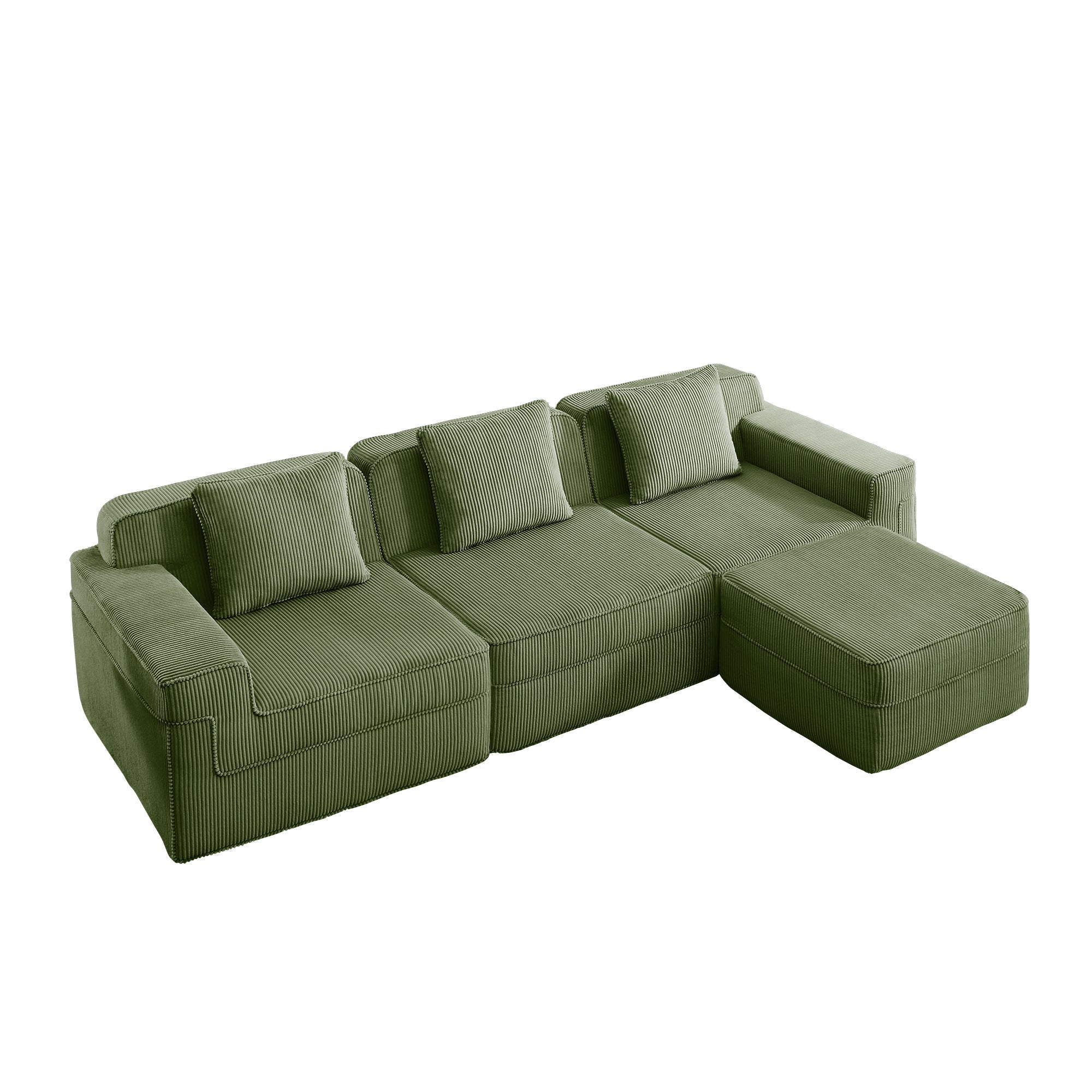 Hudson 3-Seat Boneless Couch in Olive #OttOnly_1 #Color_Olive