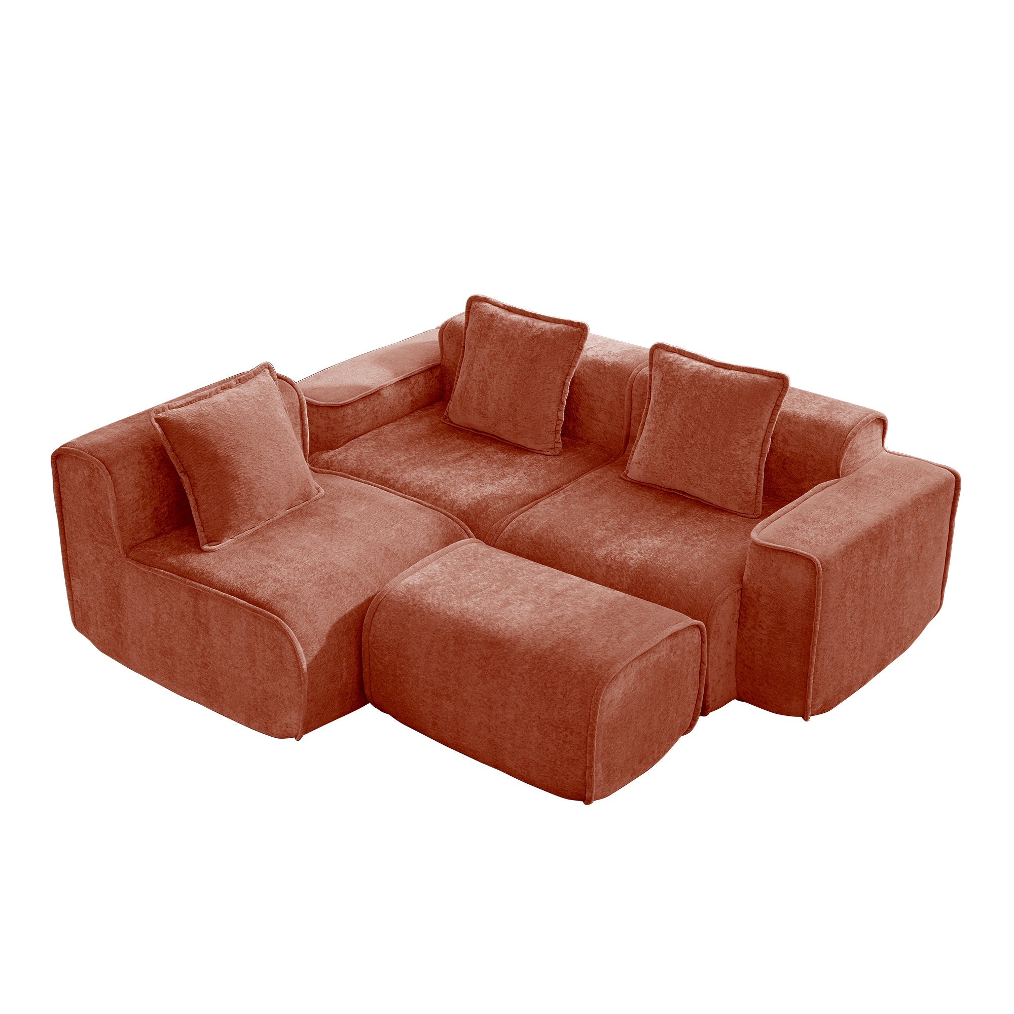 Seneca 3-Seat Boneless Couch in Terracotta #OttOnly_1 #Color_Terracotta