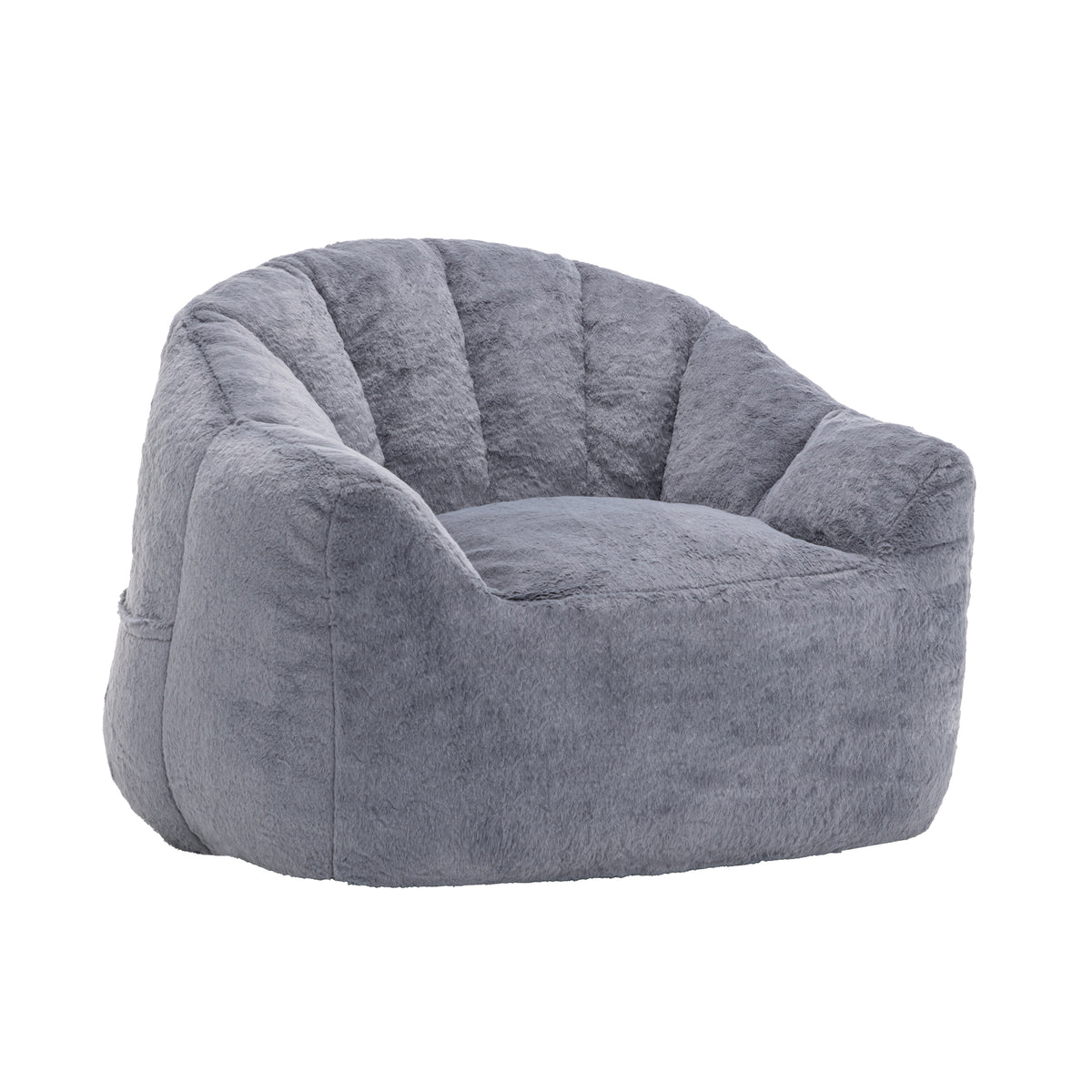 Gray Plush Bean Bag Chair